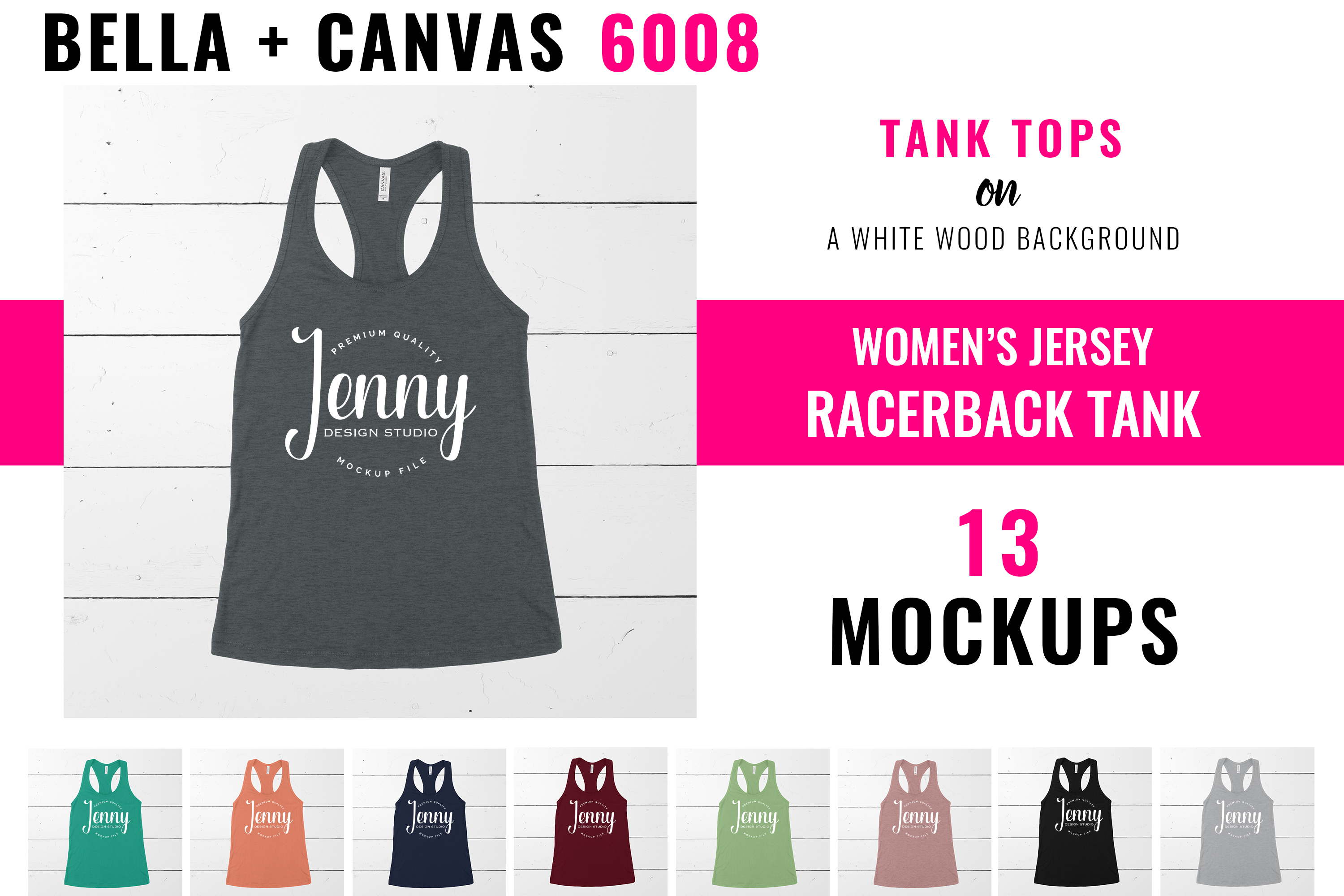 Download Bella Canvas 6008 Mockup Bundle, Women's Racerback Tank Top