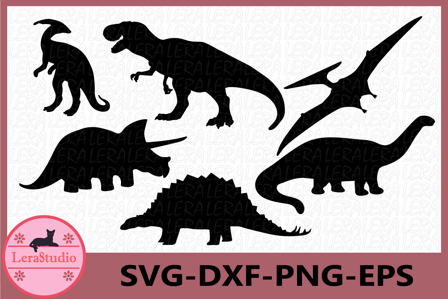 Cute Dinosaur Silhouette SVG