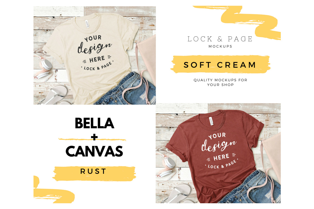 Download Mockup T-Shirt Bundle Bella Canvas 3001 TShirt Bundle (104580) | Mock Ups | Design Bundles