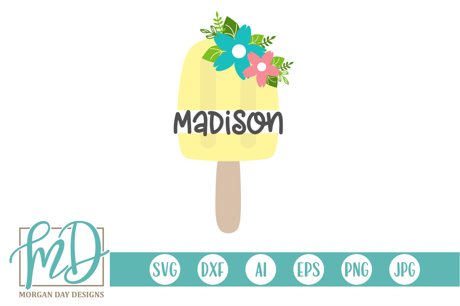 Download Monogram SVG - Floral SVG - Summer - Popsicle SVG