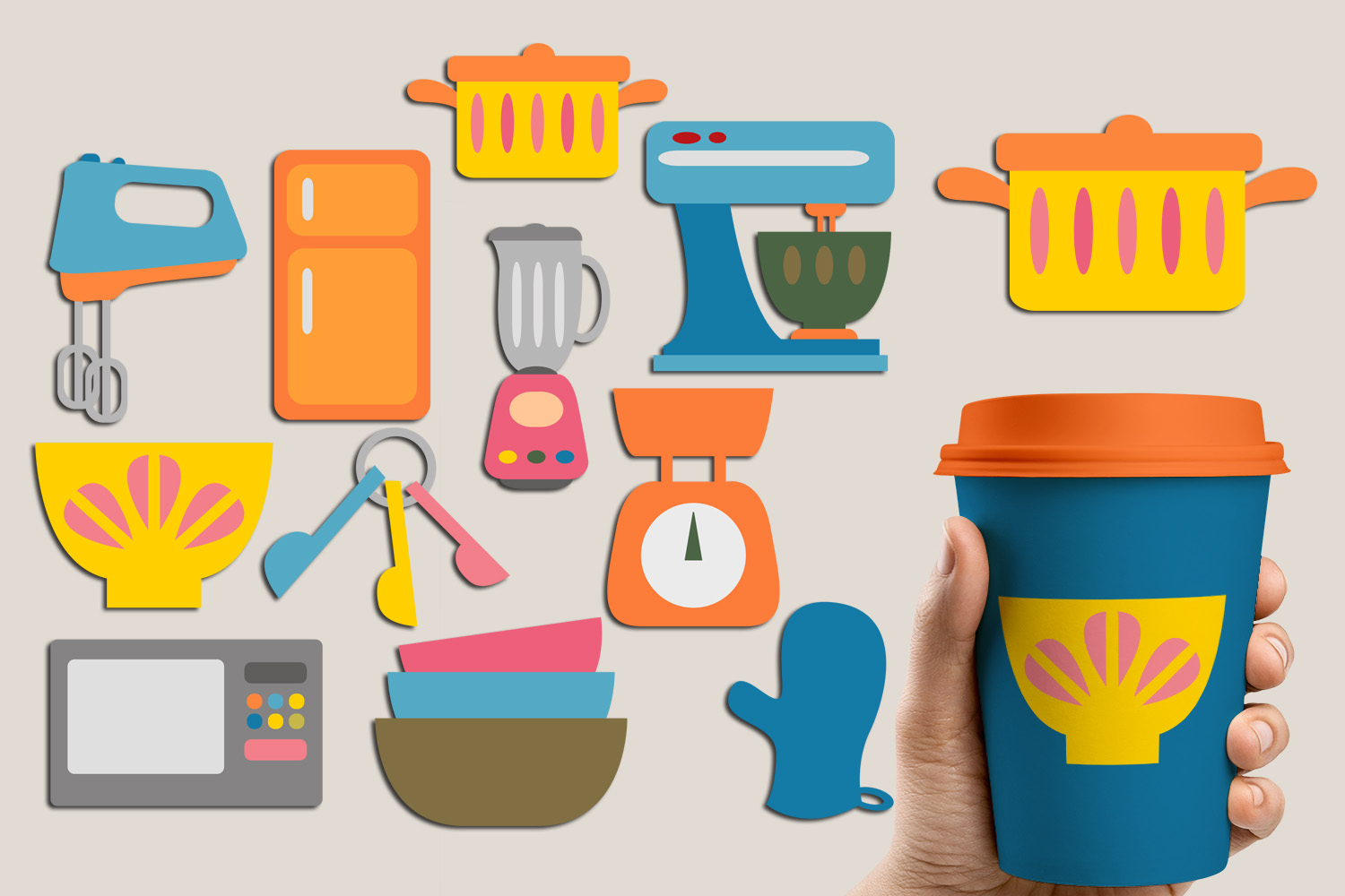 Home kitchen cooking utensils graphics and illustrations (74413