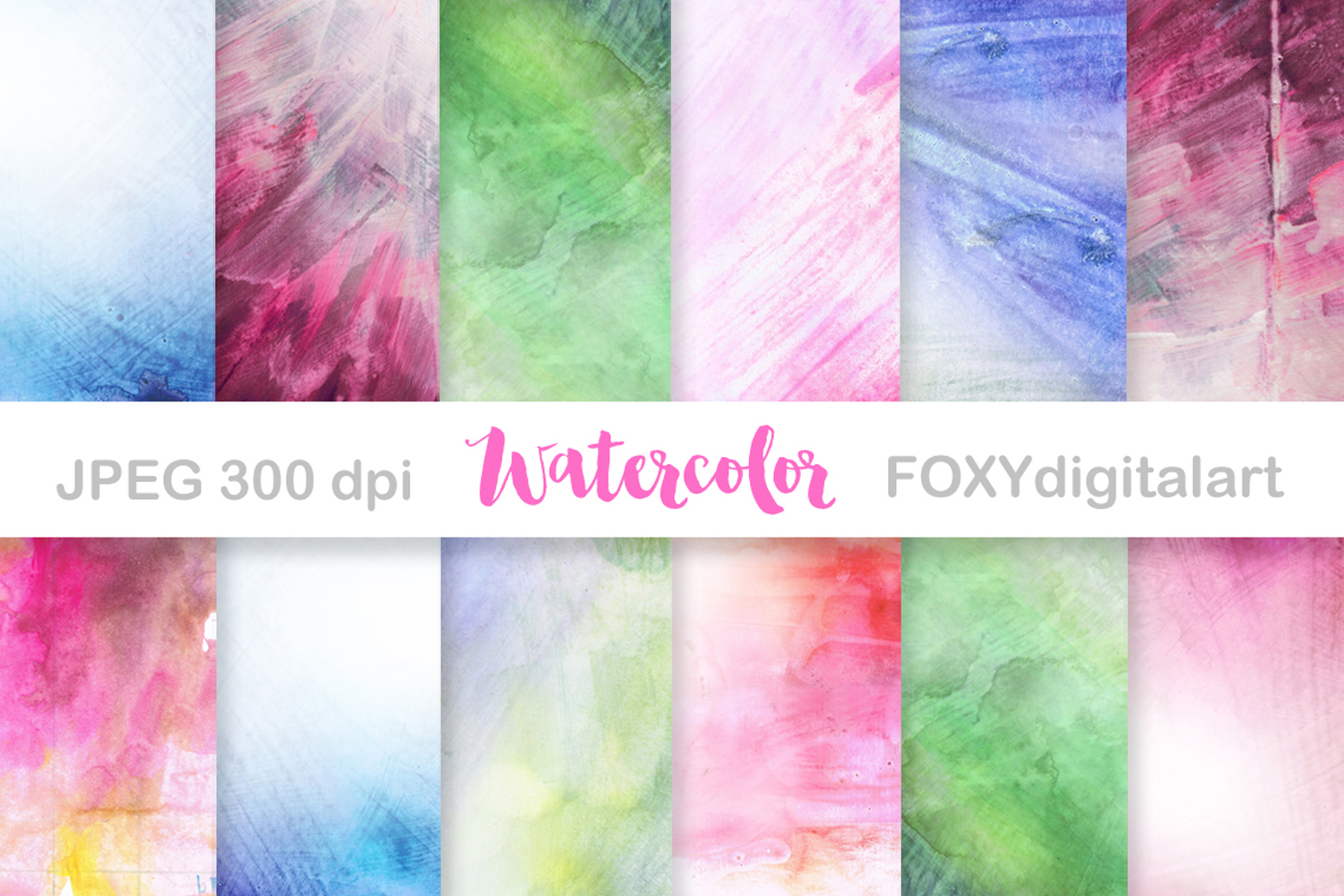 Digital Paper Watercolor Background Scrapbook Hand Painted