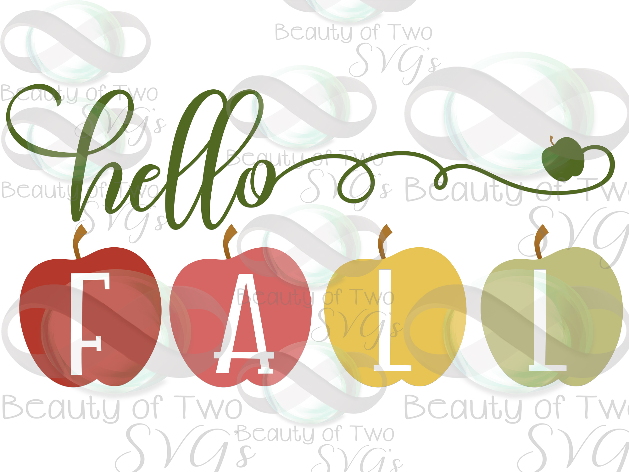 Hello Fall svg, Hello Fall apples svg, autumn svg, Fall svg
