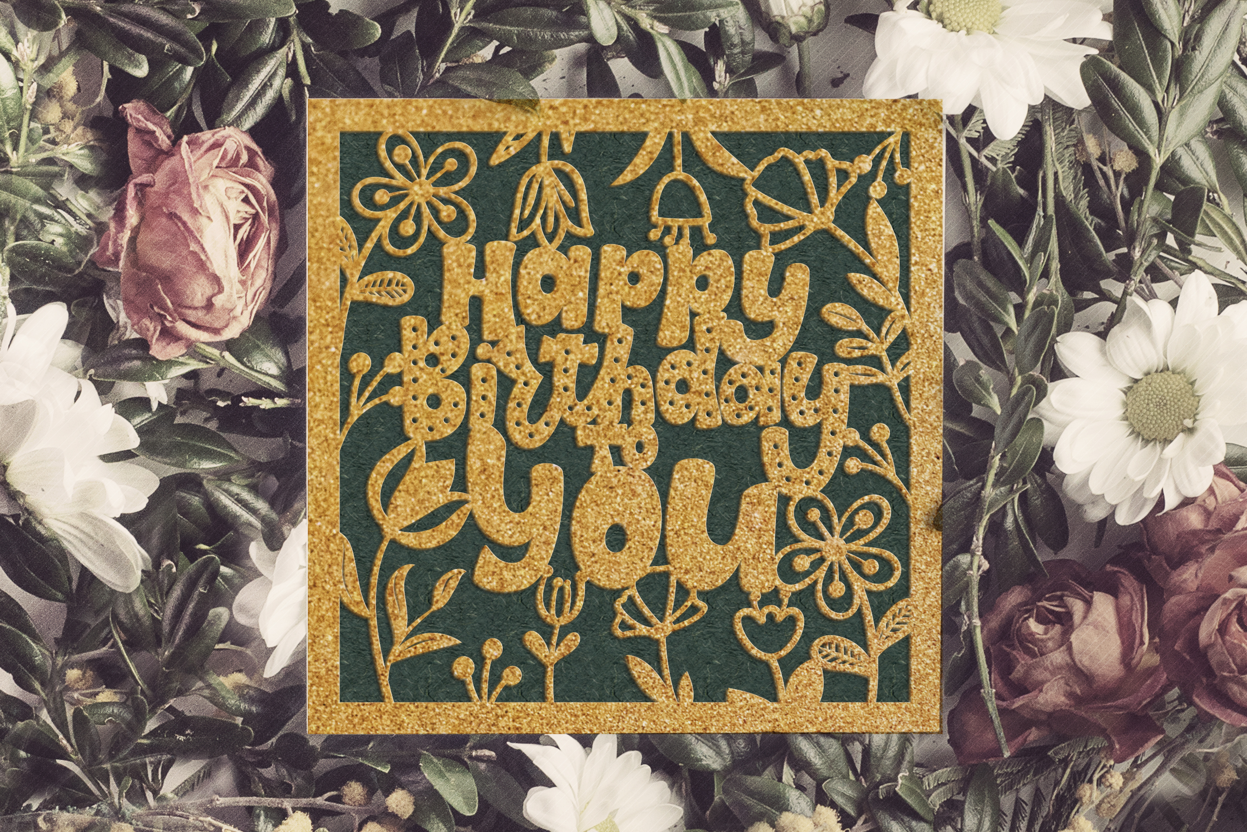 SVG Birthday card cut file for Cricut, Silhouette Cameo. (443138