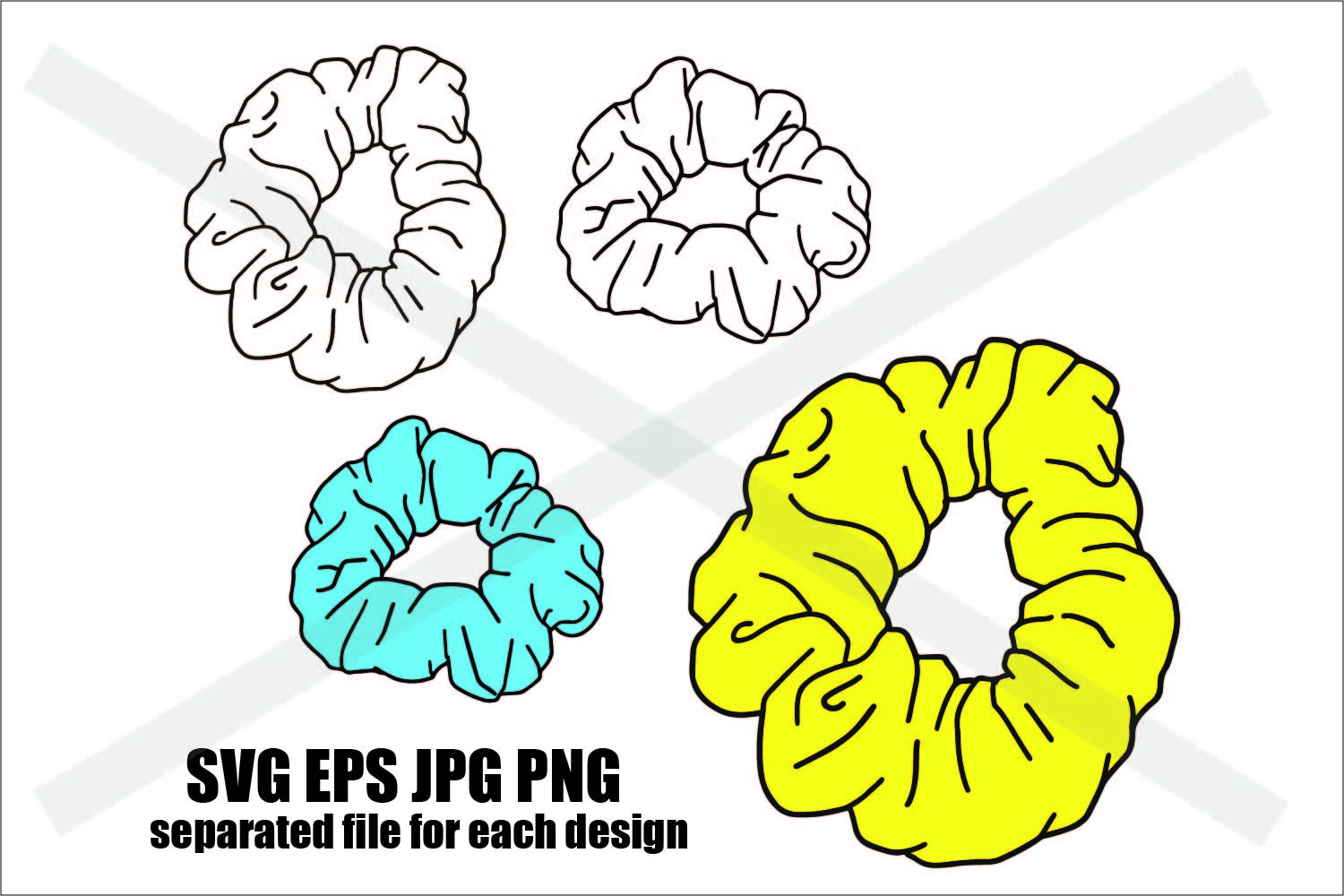 Scrunchies Colorful -SVG-EPS-JPG-PNG