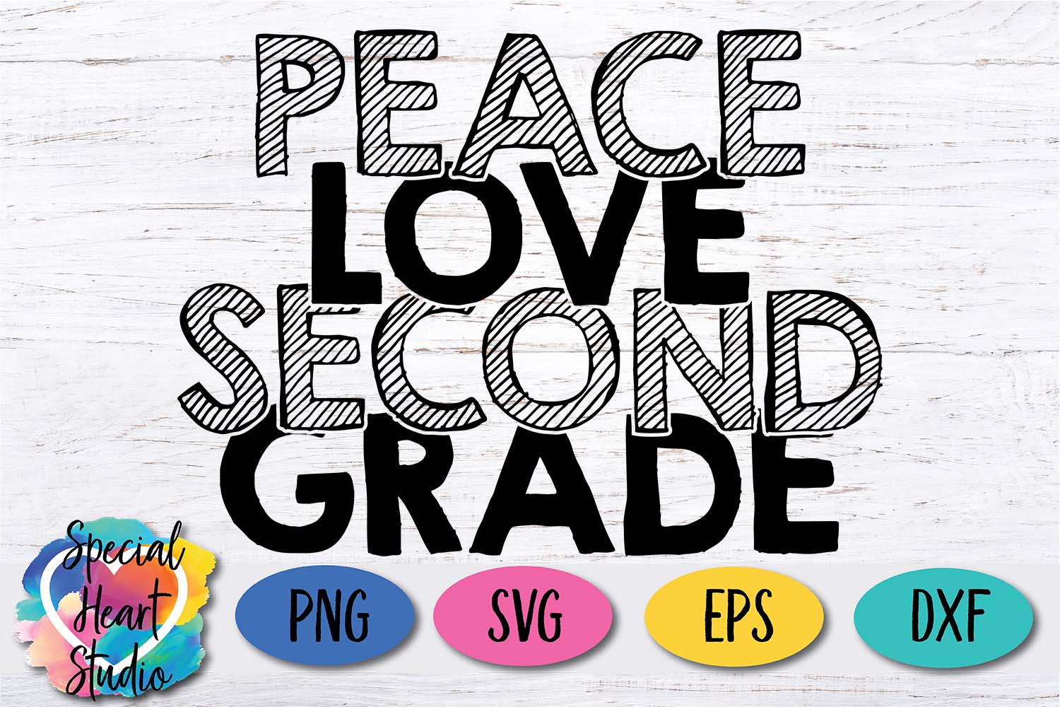 Download Peace Love Second Grade - A school or teacher SVG Cut File ...