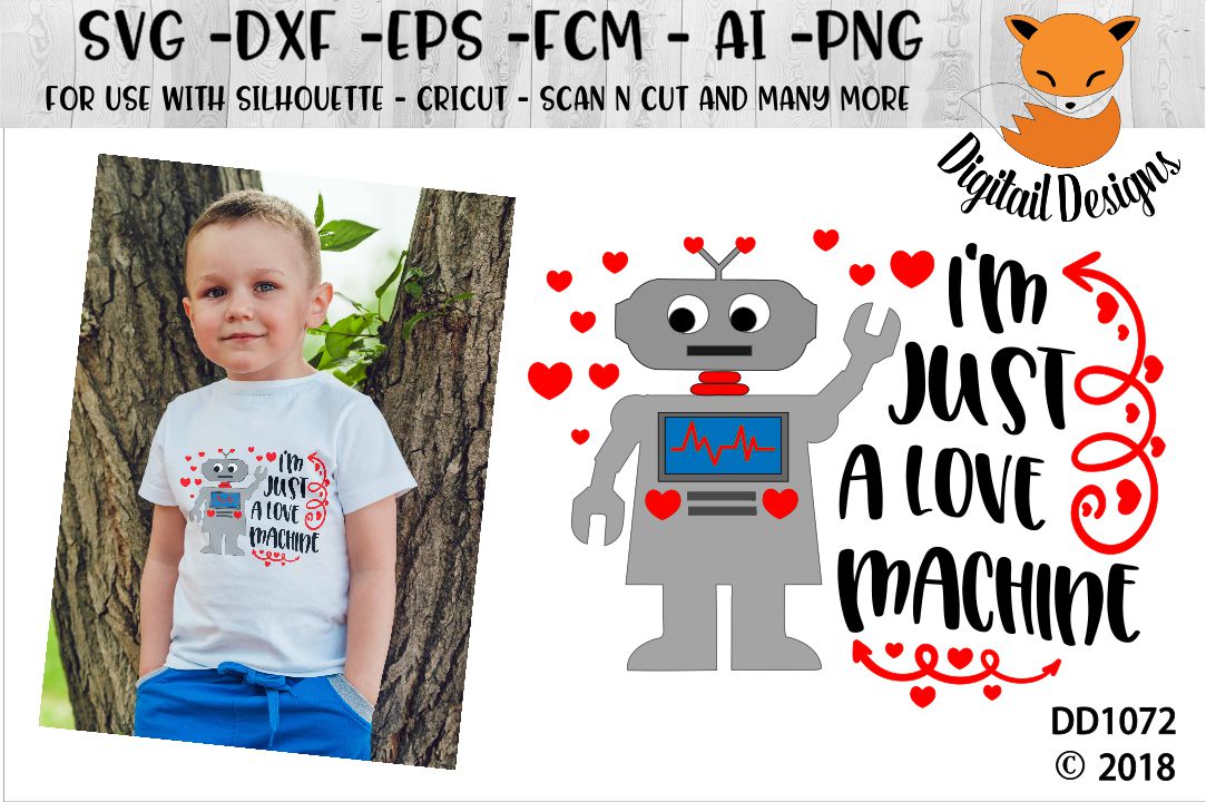 Love Machine Robot Svg Silhouette Cricut 13532 Cut Files Design Bundles