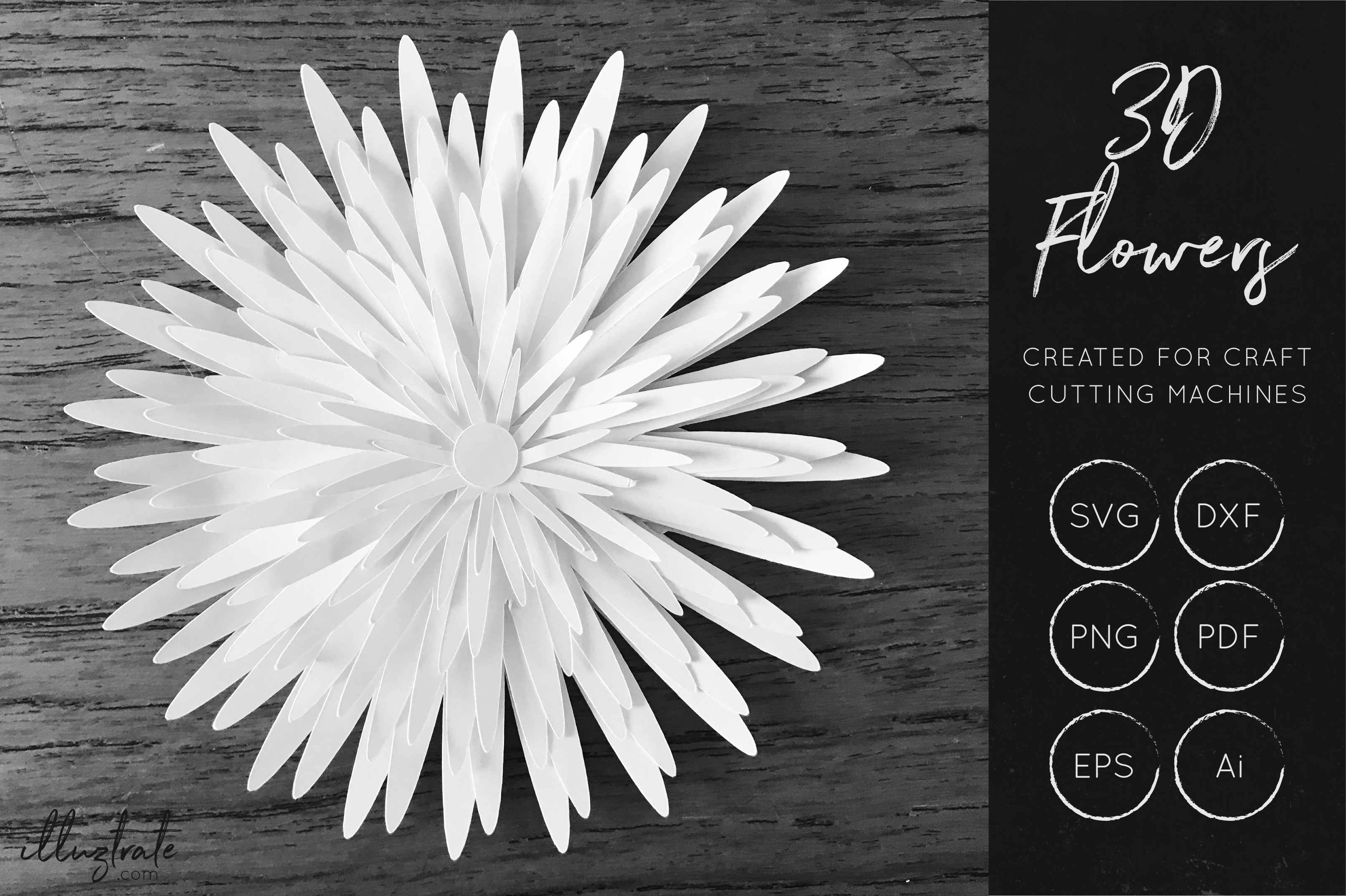  3D  Flower  SVG Cut Files  Flower  SVG Layered Flower  DXF