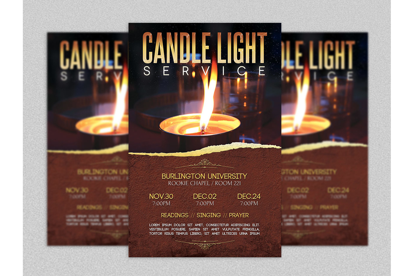 Candle Light Service Flyer Template 5176