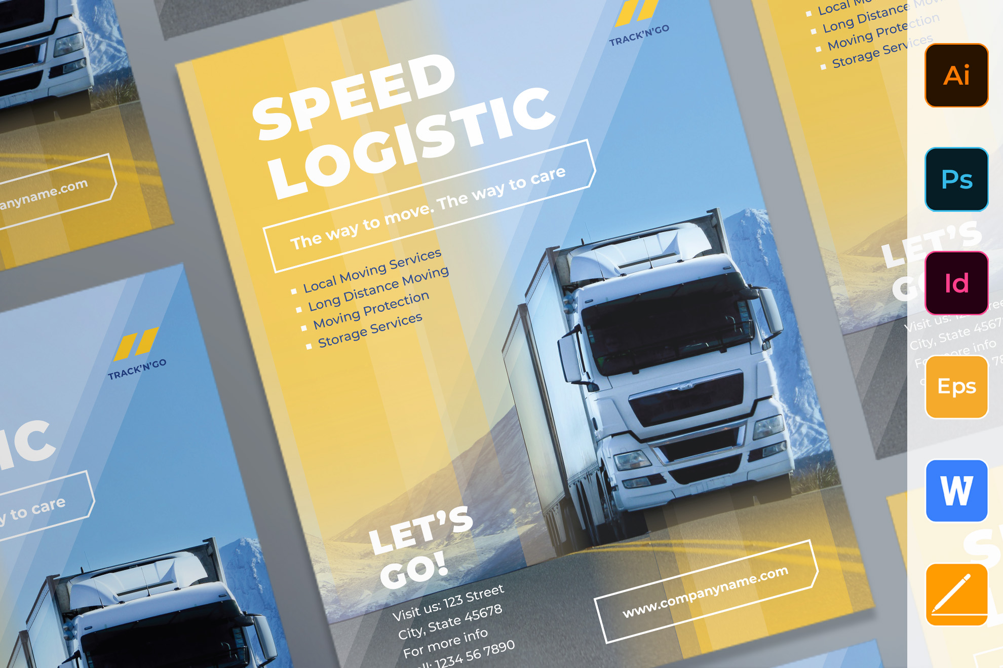 Trucking Logistics Poster (436946) | Flyers | Design Bundles