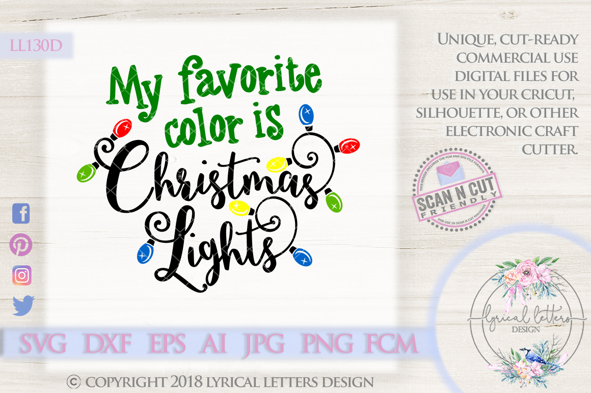 Download Favorite Color is Christmas Lights Christmas SVG LL130