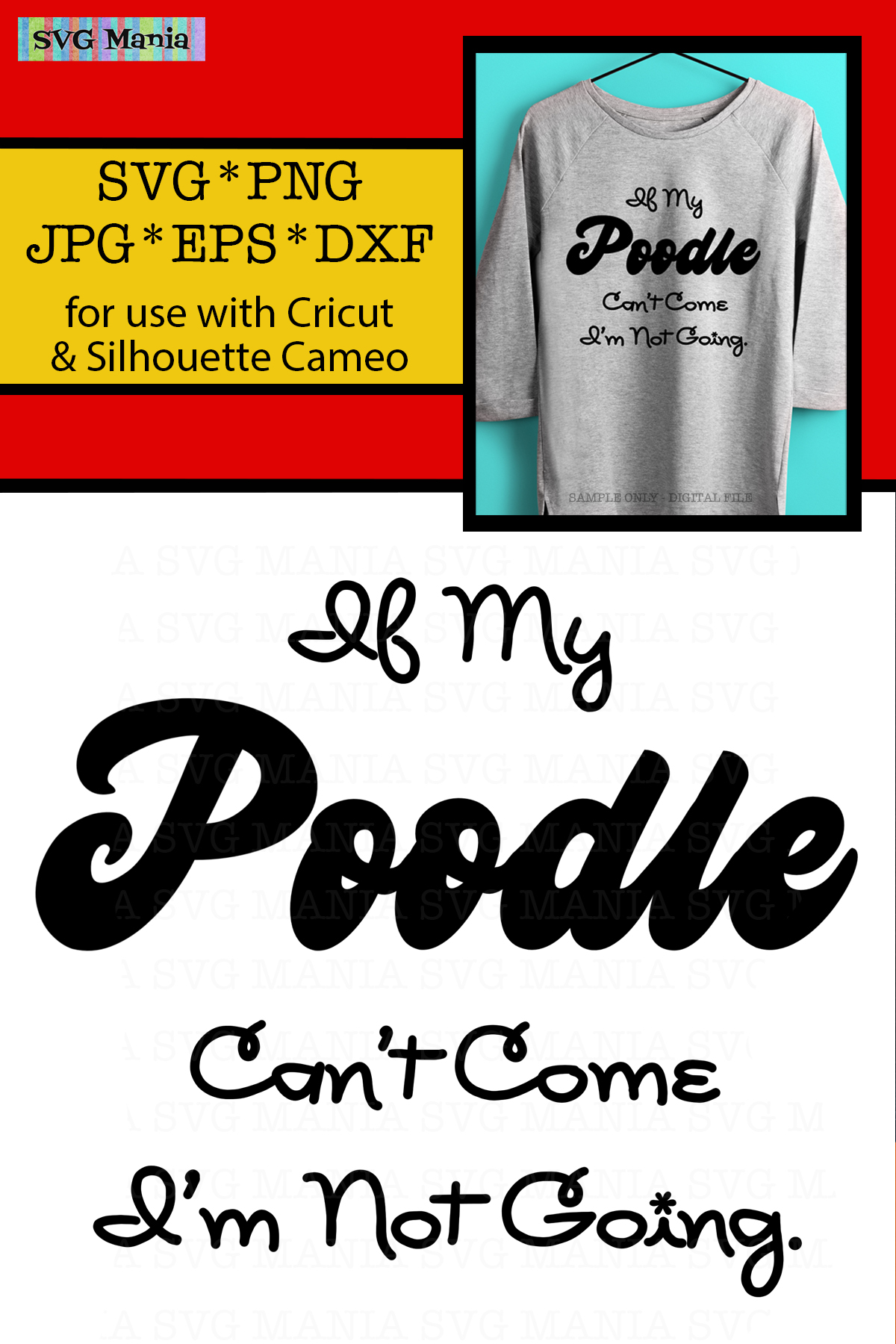 Download Poodle SVG File, Funny Dog Quote SVG, If My Dog Can't Come