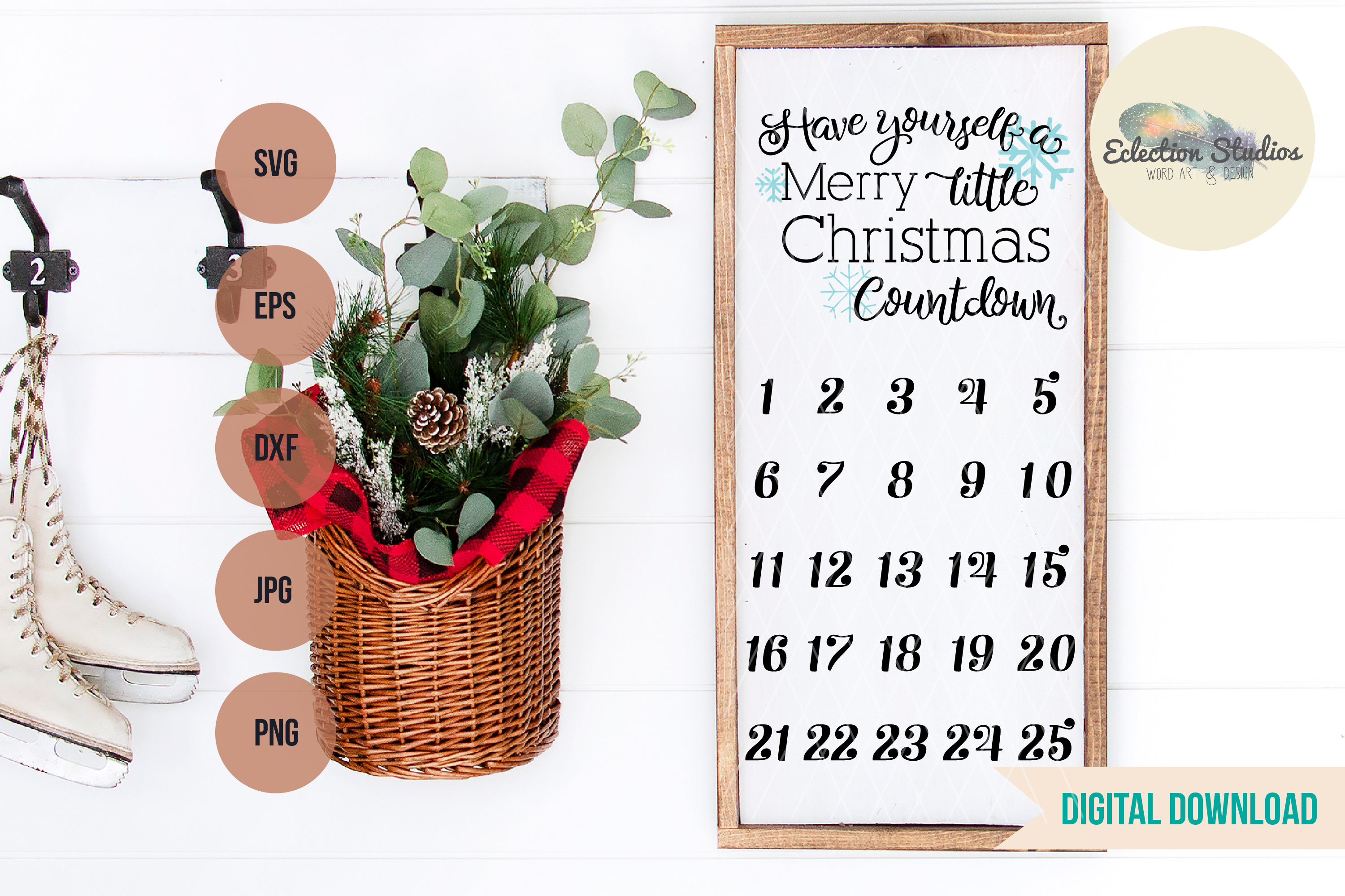 Download Christmas Calendar Advent Countdown Sign SVG