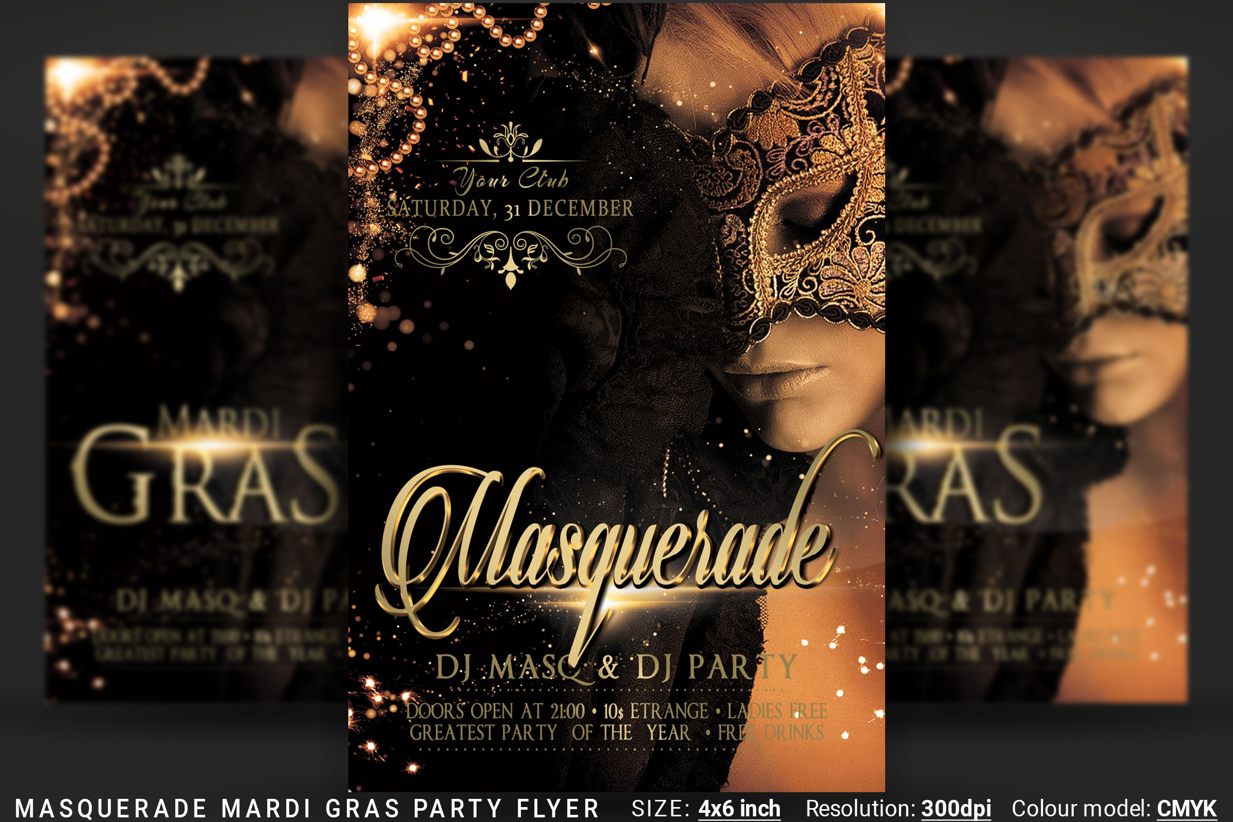 mardi gras party flyer