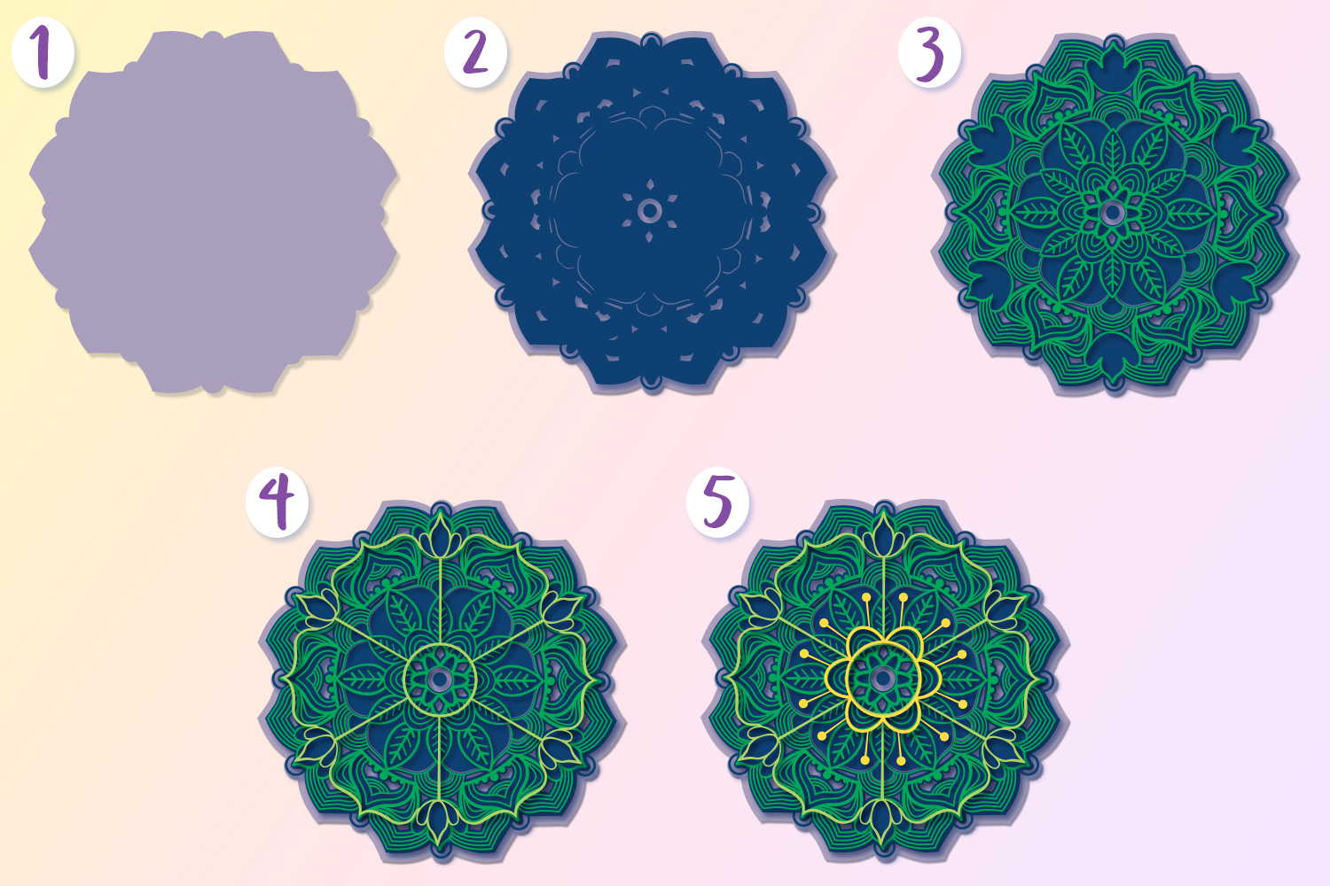 Download 3D Mandala SVG File | 3D Papercut Mandala