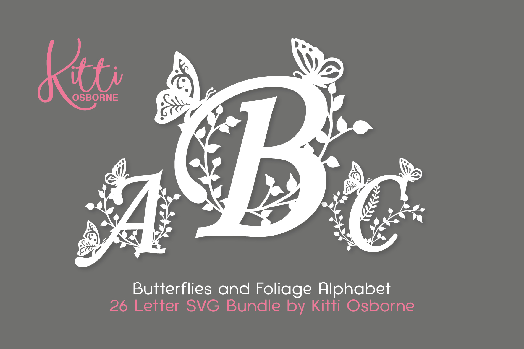 Download Butterfly Alphabet SVG Bundle