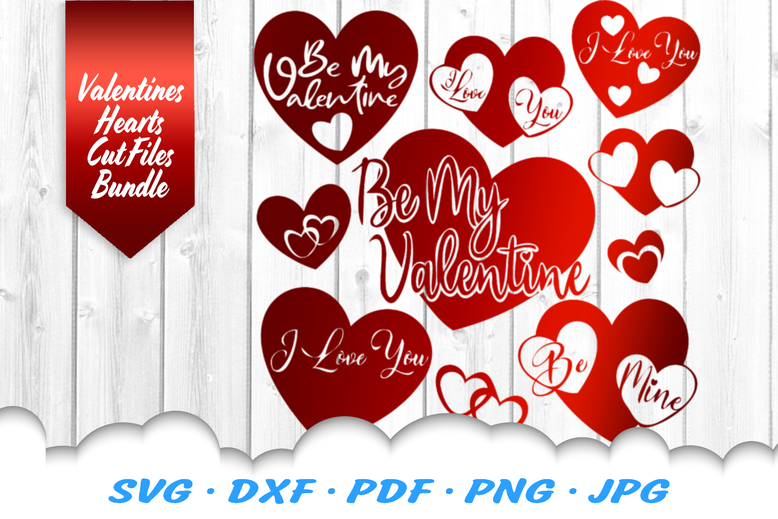 Download Valentines Hearts Love SVG DXF Cut Files Bundle