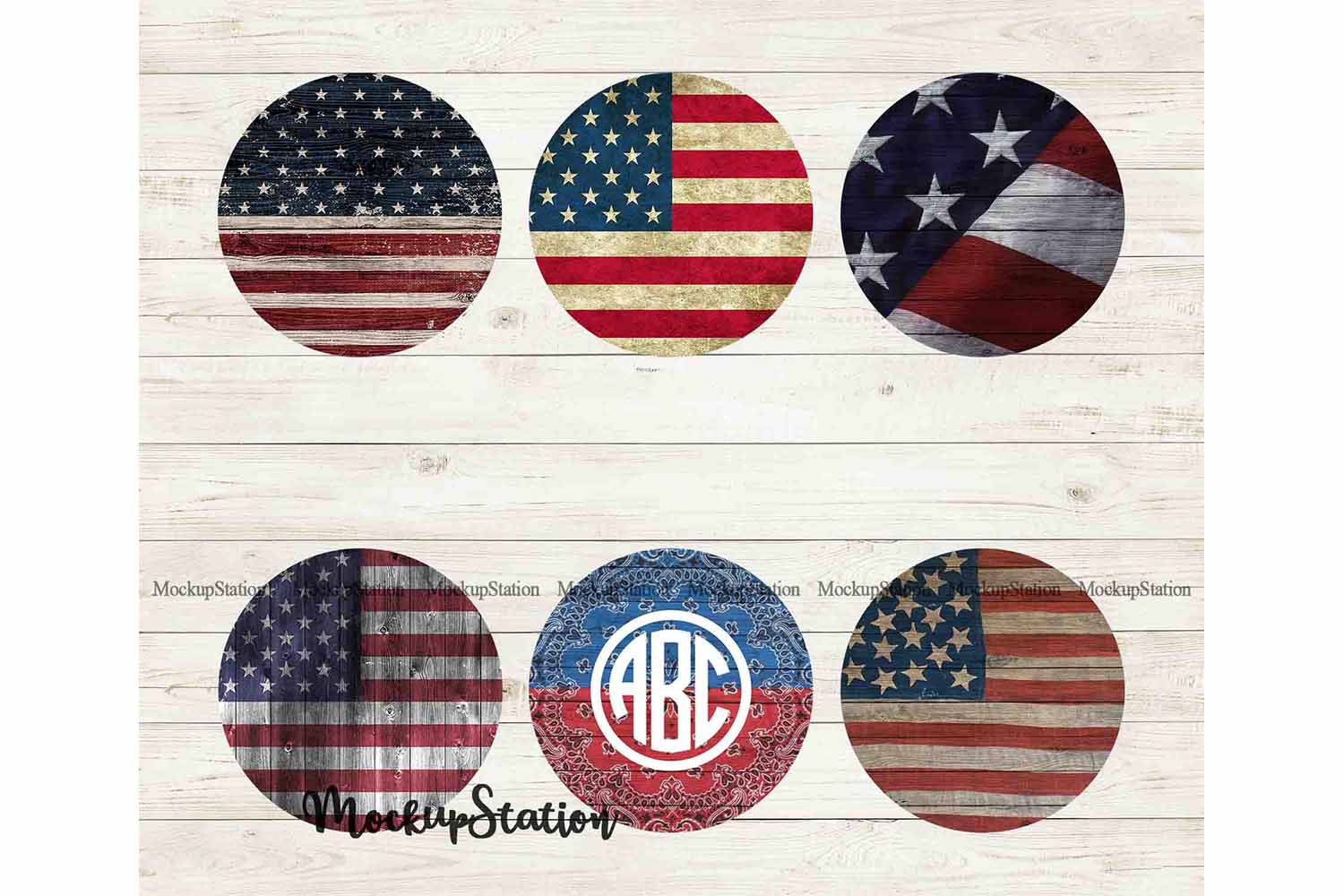 Download USA Flag Monogram Car Coaster Sublimation Template Bundle ...