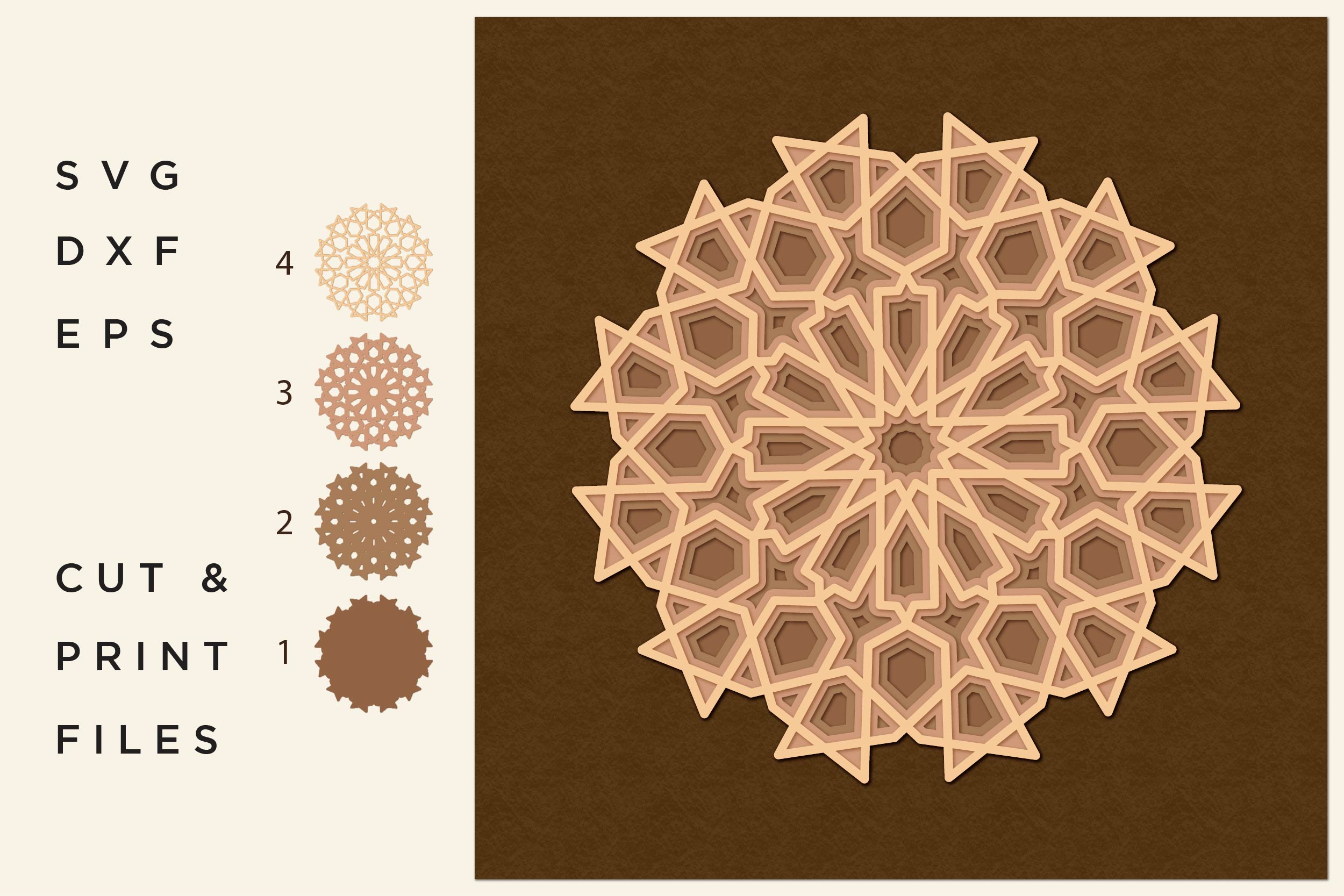 Download 3d Mandala Svg For Crafters Layered Svg Cut File