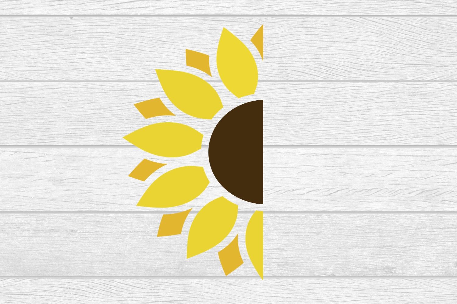 Half of a sunflower, svg, dxf, png, jpg, pdf