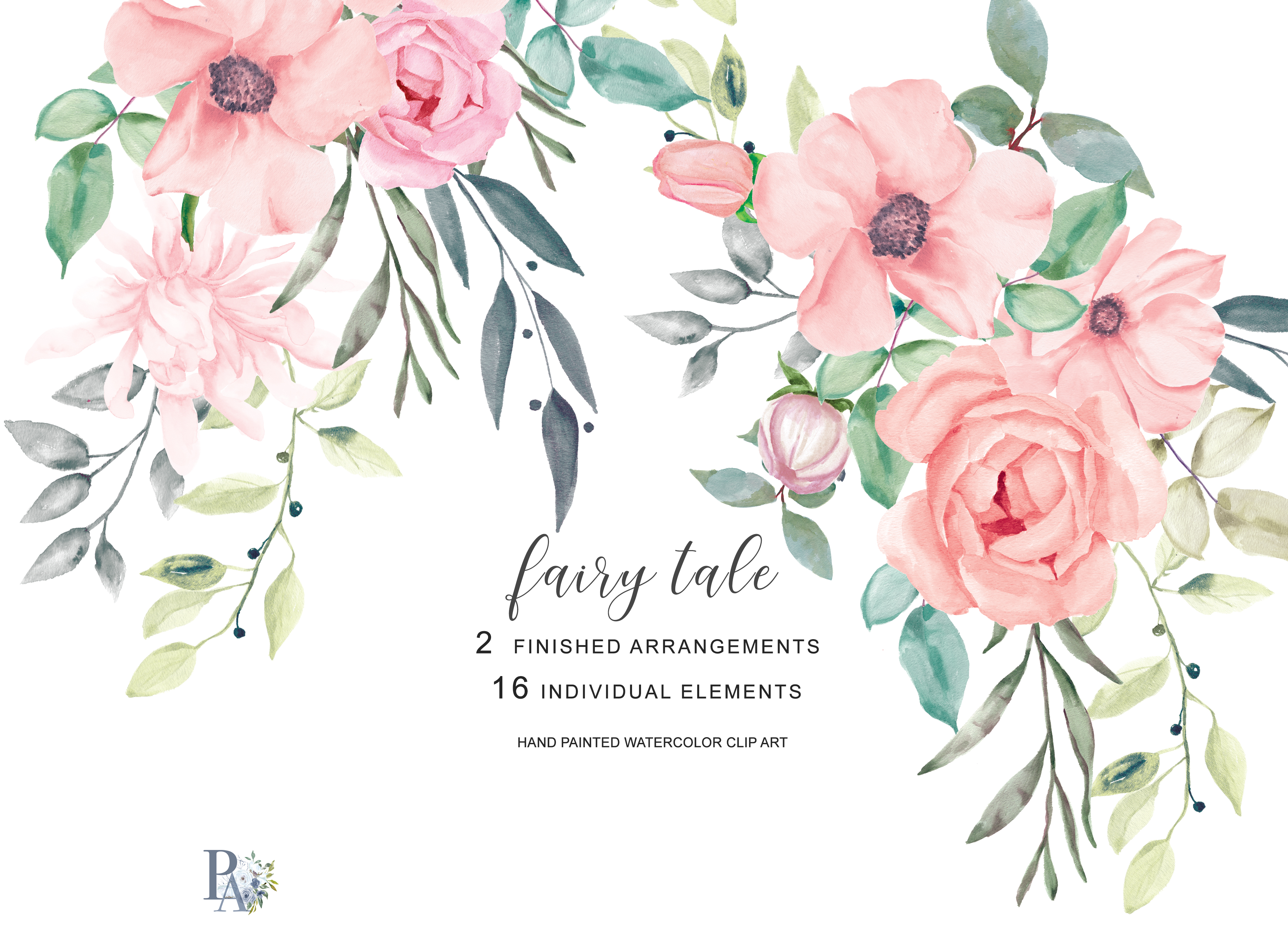 Download Blush Watercolor Flowers Clipart (77212) | Illustrations ...