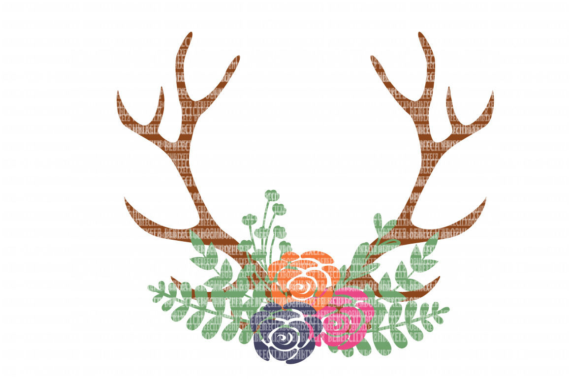 Antler Floral Swag SVG Files for Silhouette and Cricut ...