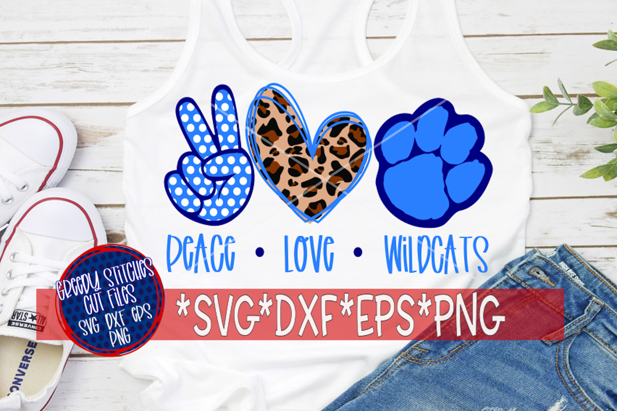 Peace Love Wildcats SVG DXF EPS PNG