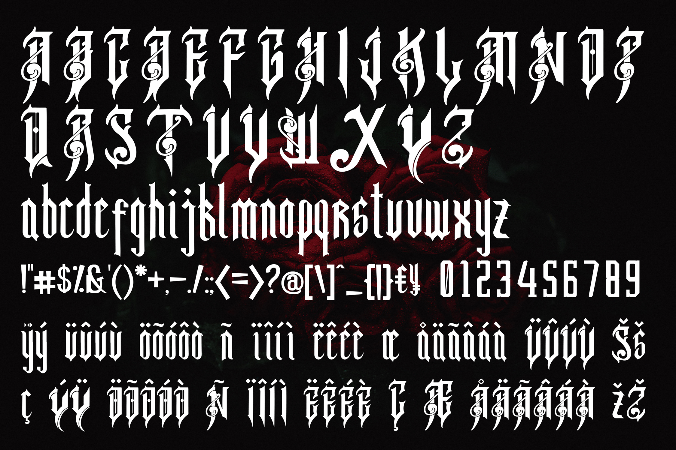 calligraphic gothic fonts