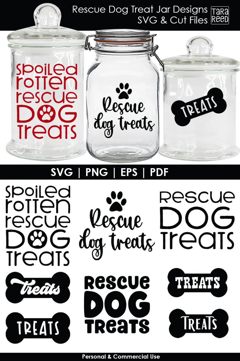 Rescue Dog Treat Jar Designs - Rescue Dog SVG and Cut Files