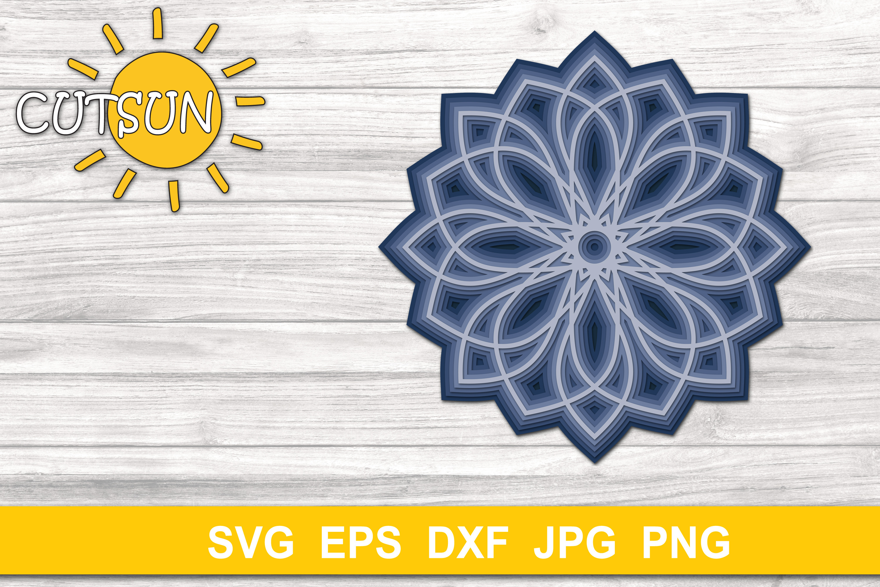 Mandala SVG | Layered Mandala with hearts cut file 6 layers