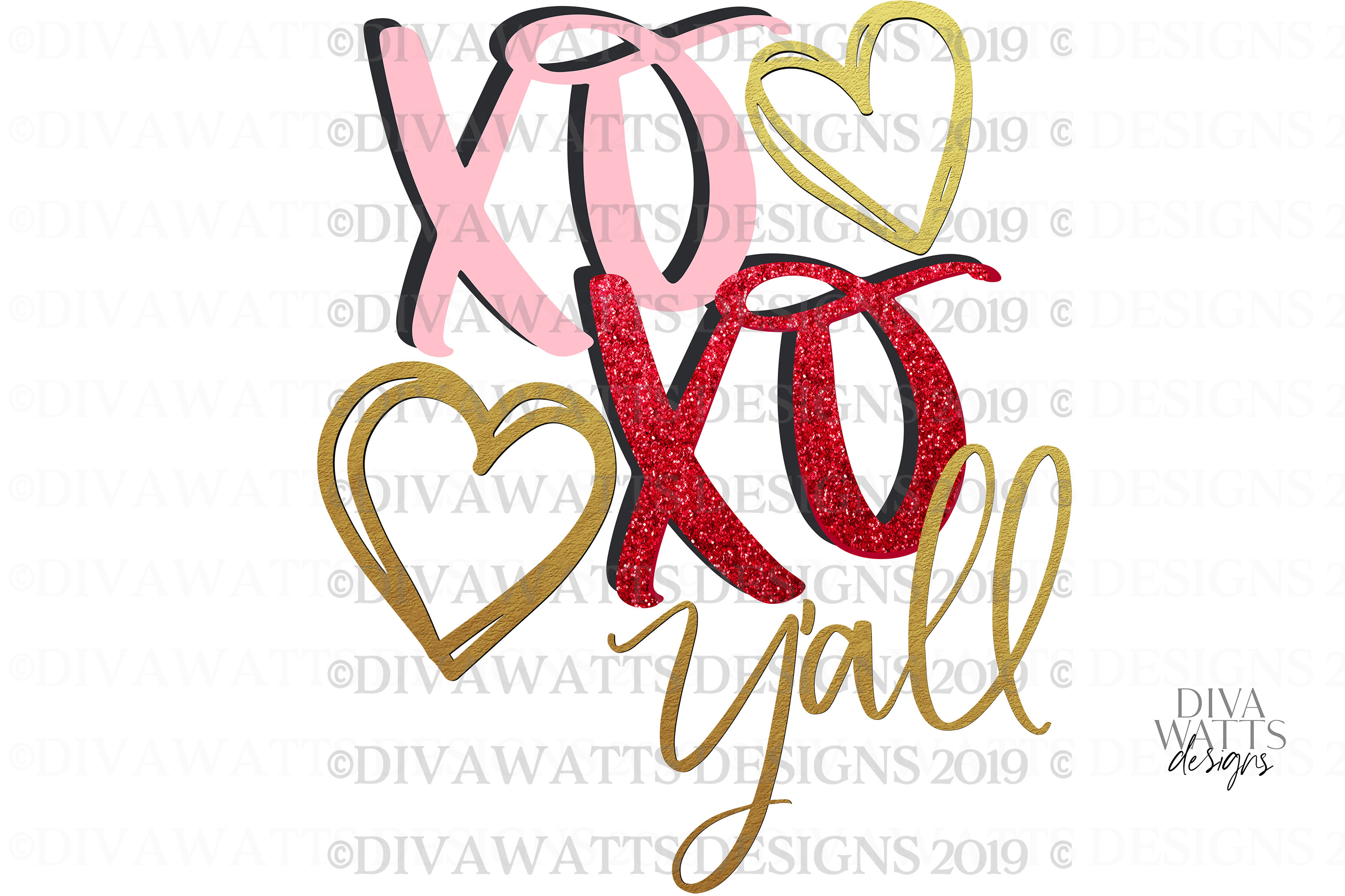 Download Xoxo Y All Valentine S Day Doodle Hearts Svg Clipart
