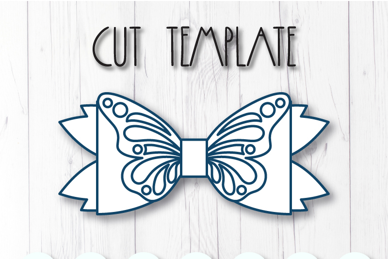 Hair bow template SVG, DIY leather bow template example image 2.