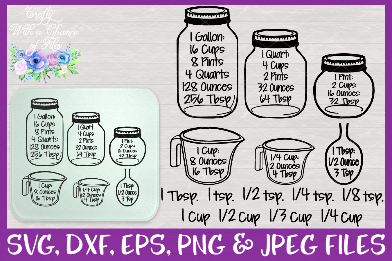 Conversion Chart SVG - Kitchen Measurements Design