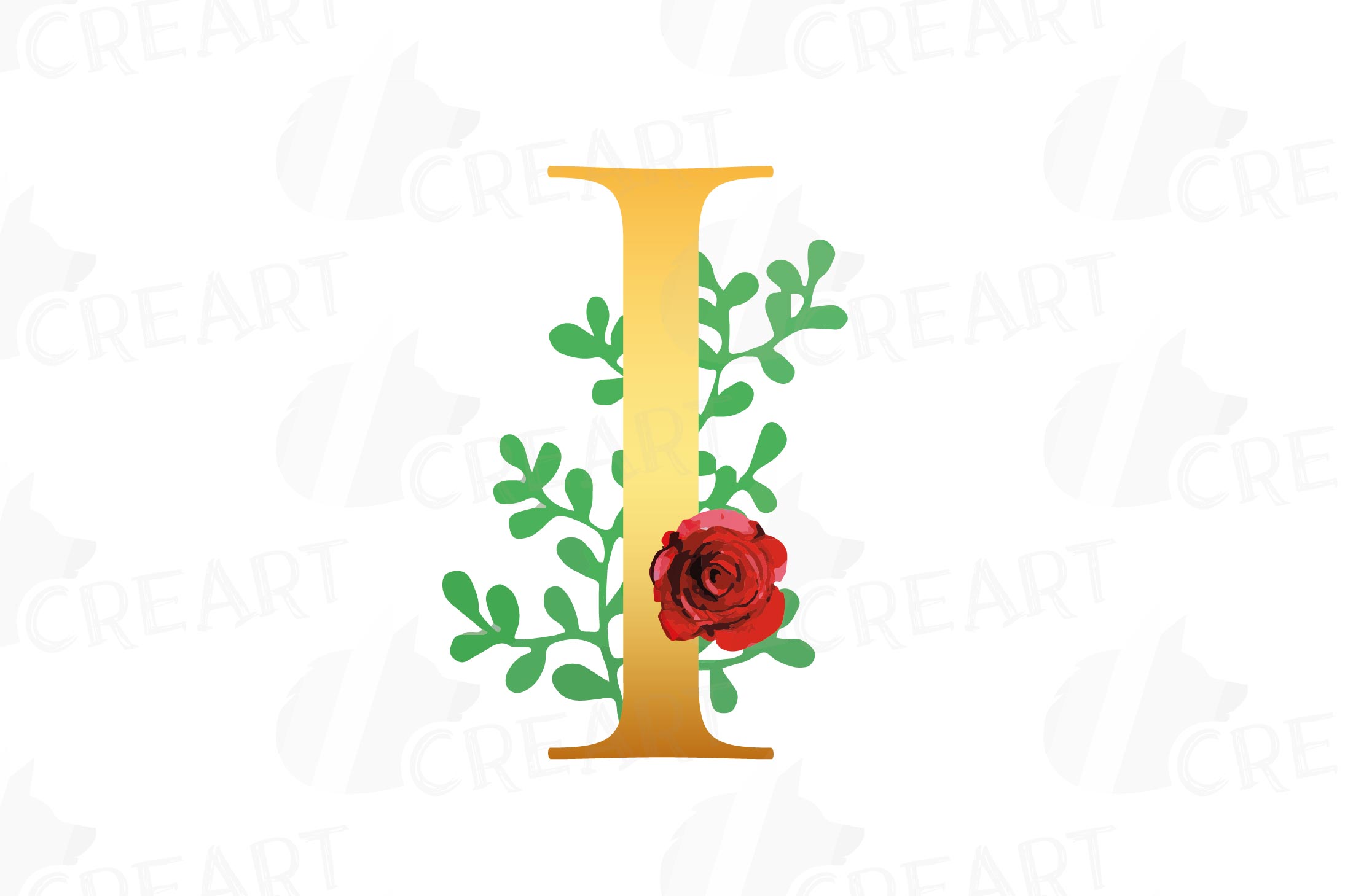 floral golden alphabet clip art floral alphabet print