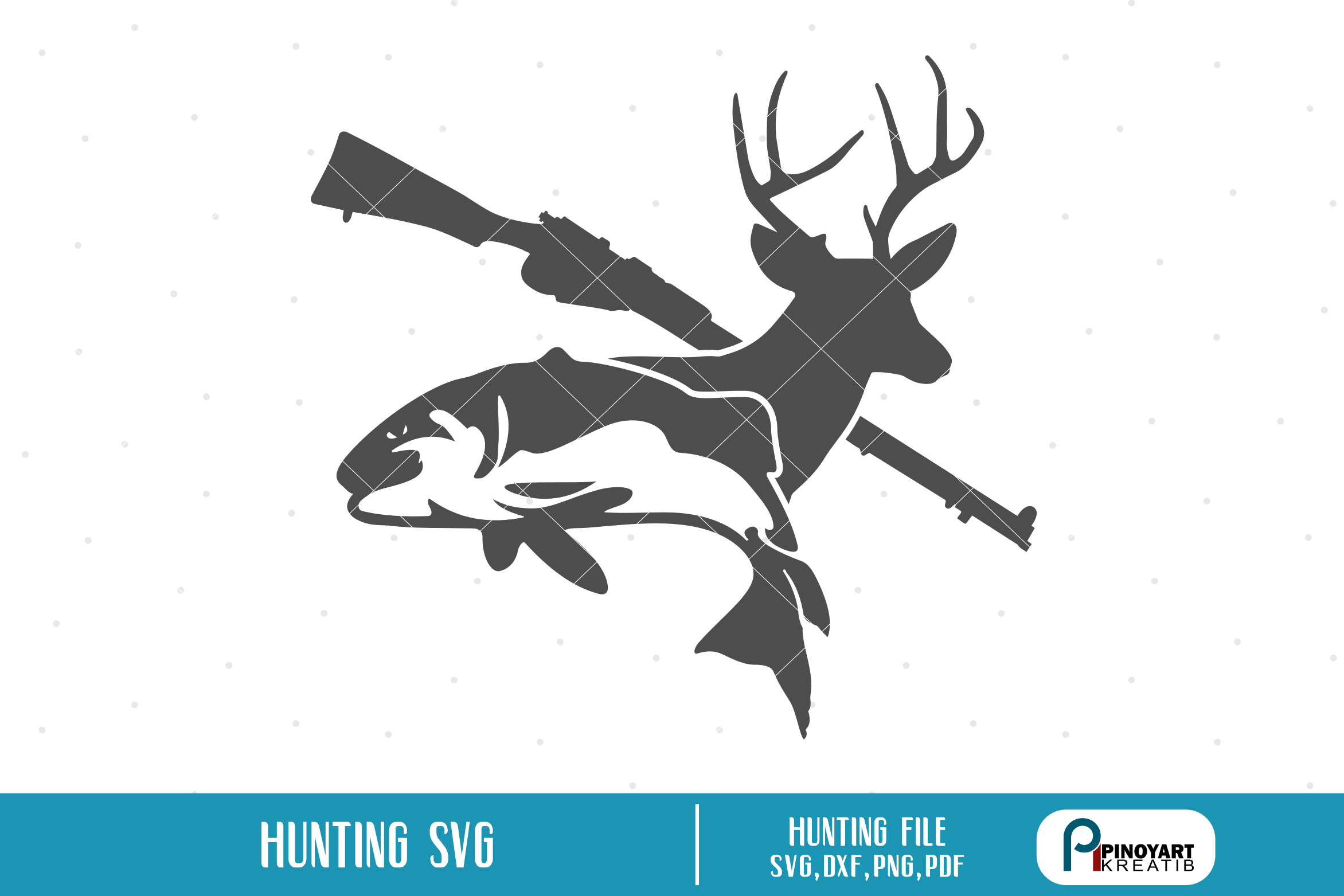 Download Hunting SVG File - a deer and fishing vector file (192338) | SVGs | Design Bundles