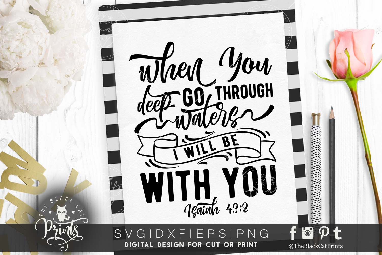 Isaiah 43 2 SVG DXF PNG EPS (38293) | Cut Files | Design Bundles