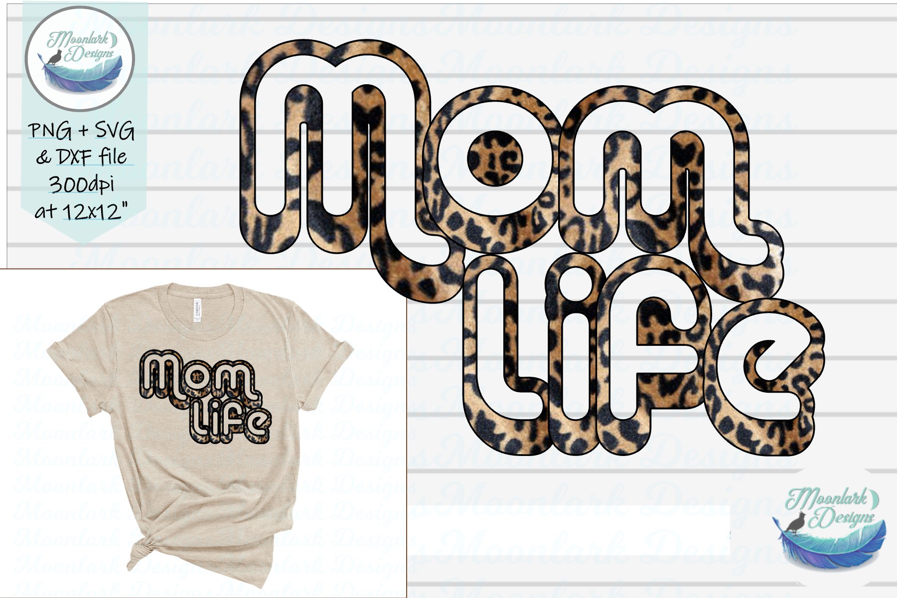 Mom Life|leopard retro cut file SVG DXF PNG Sublimation