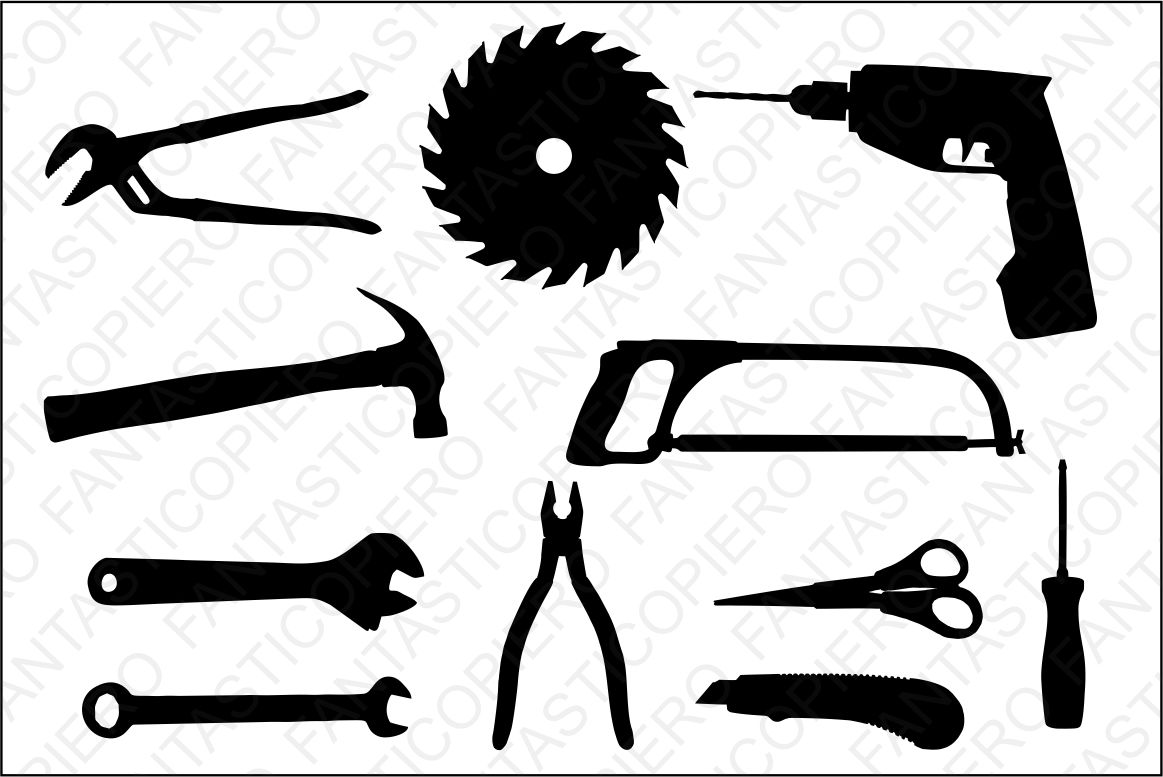 Download Tools SVG files for Silhouette Cameo and Cricut. Dad, screwdriver, hammer, circular saw, drill ...