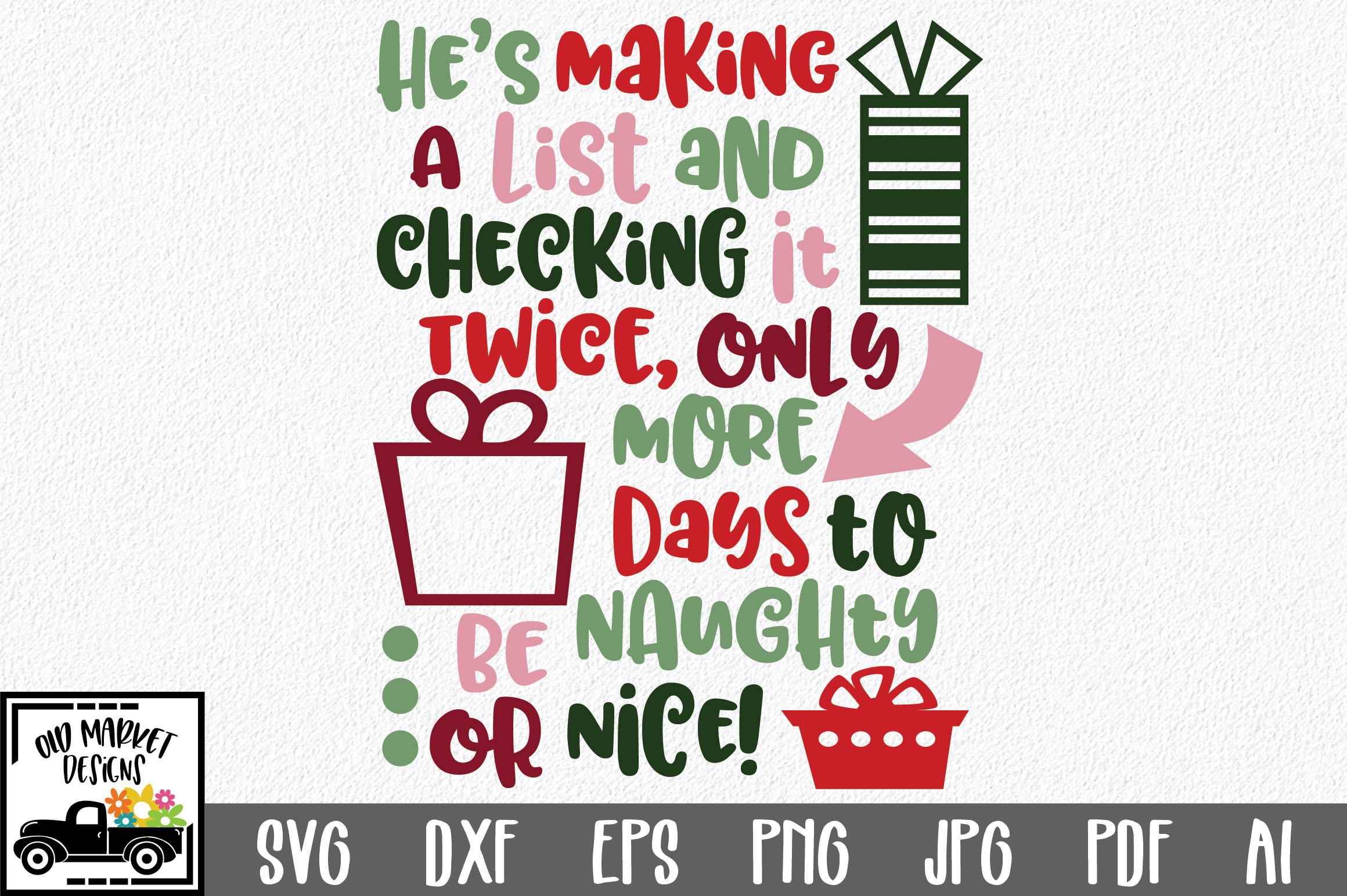 Download Christmas Countdown SVG Cut File - Naughty or Nice SVG