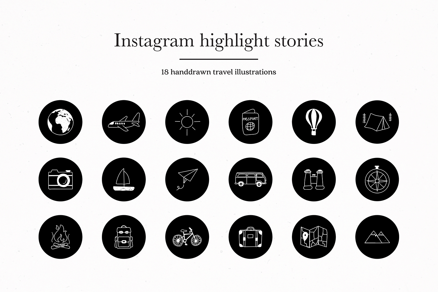 Instagram Travel Story Highlights Icons Covers