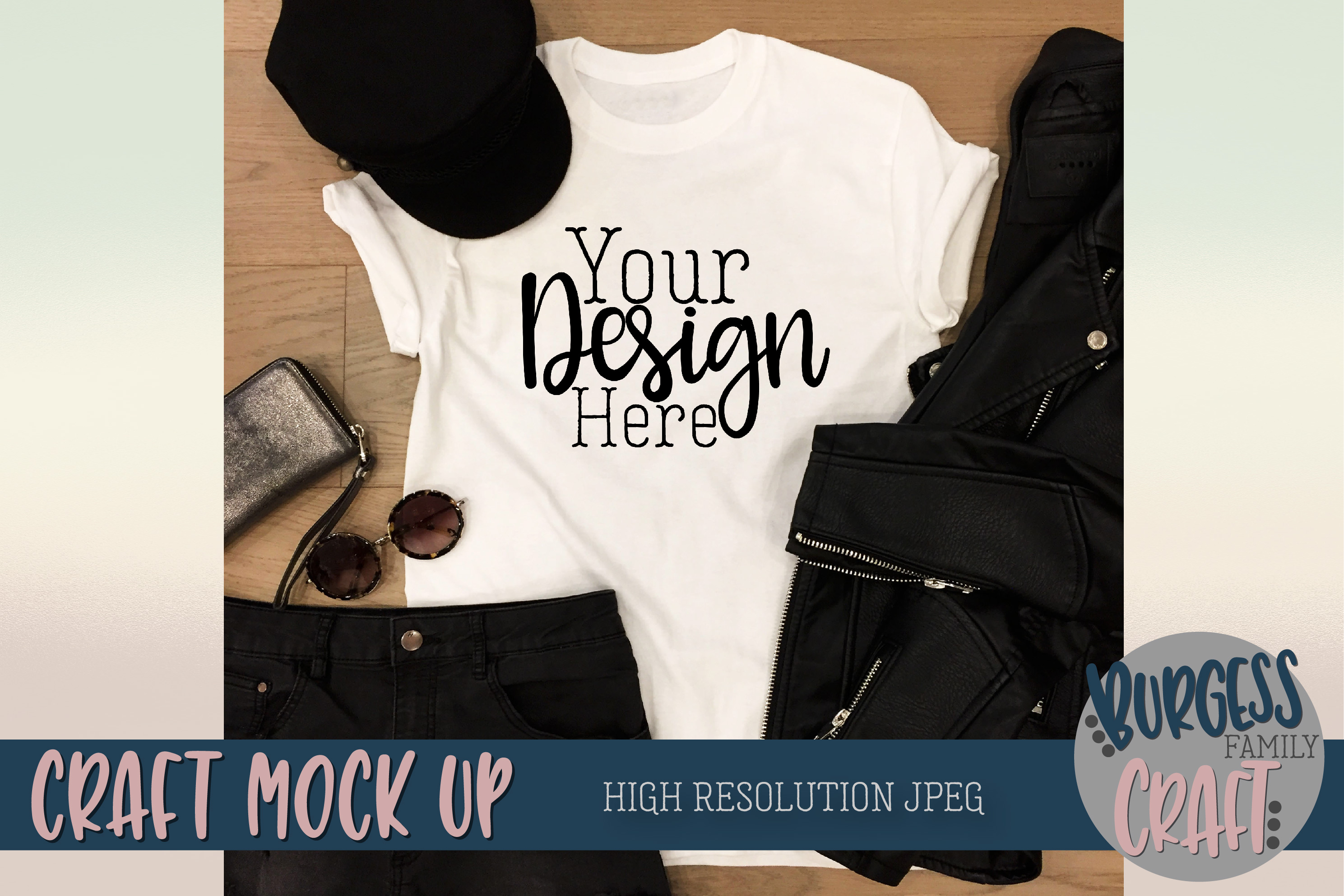 Download Leather jacket t-shirt Craft Mock up | High Resolution JPEG (167425) | Clothing | Design Bundles