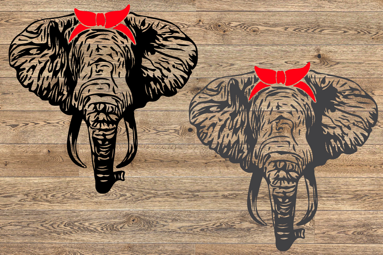 Download Elephant head Whit Bandana SVG Trunk Wildlife boho 1248s ...