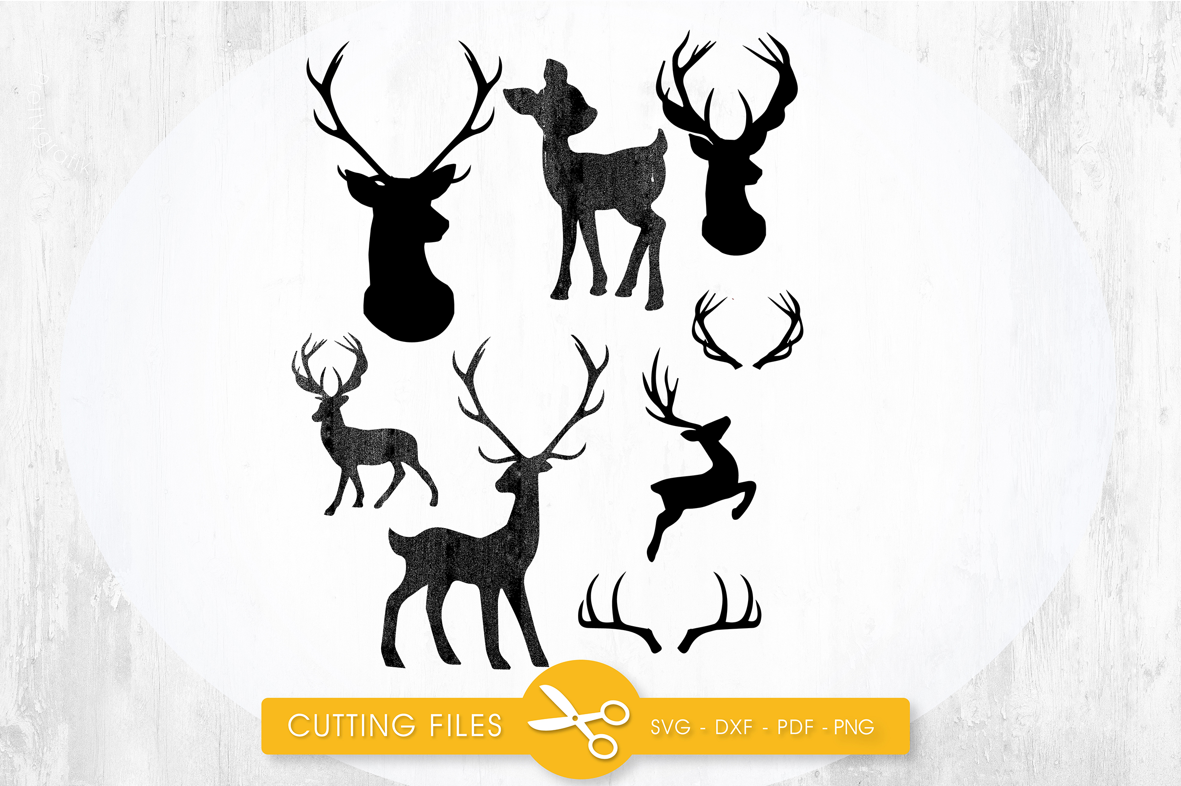 Deer Silhouettes cutting files svg, dxf, pdf, eps included ...