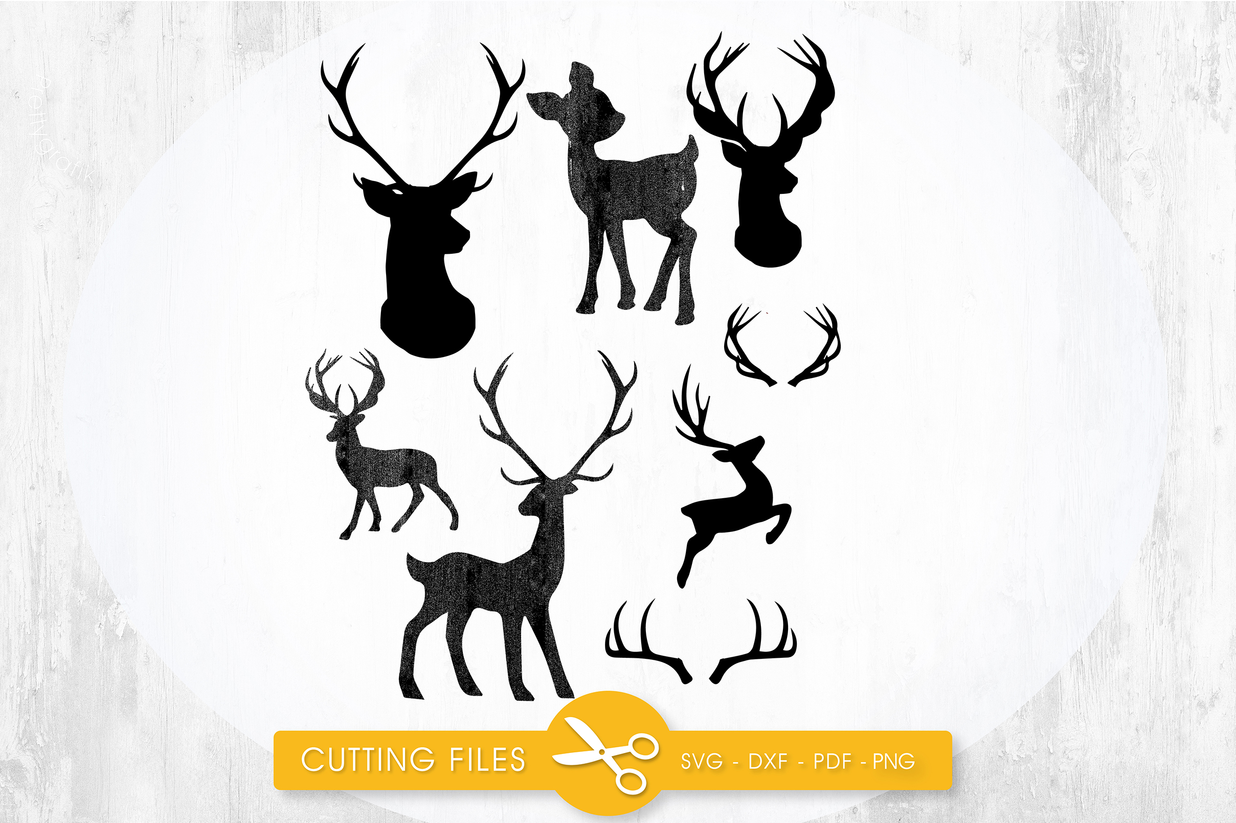 Deer Silhouettes cutting files svg, dxf, pdf, eps included - cut files