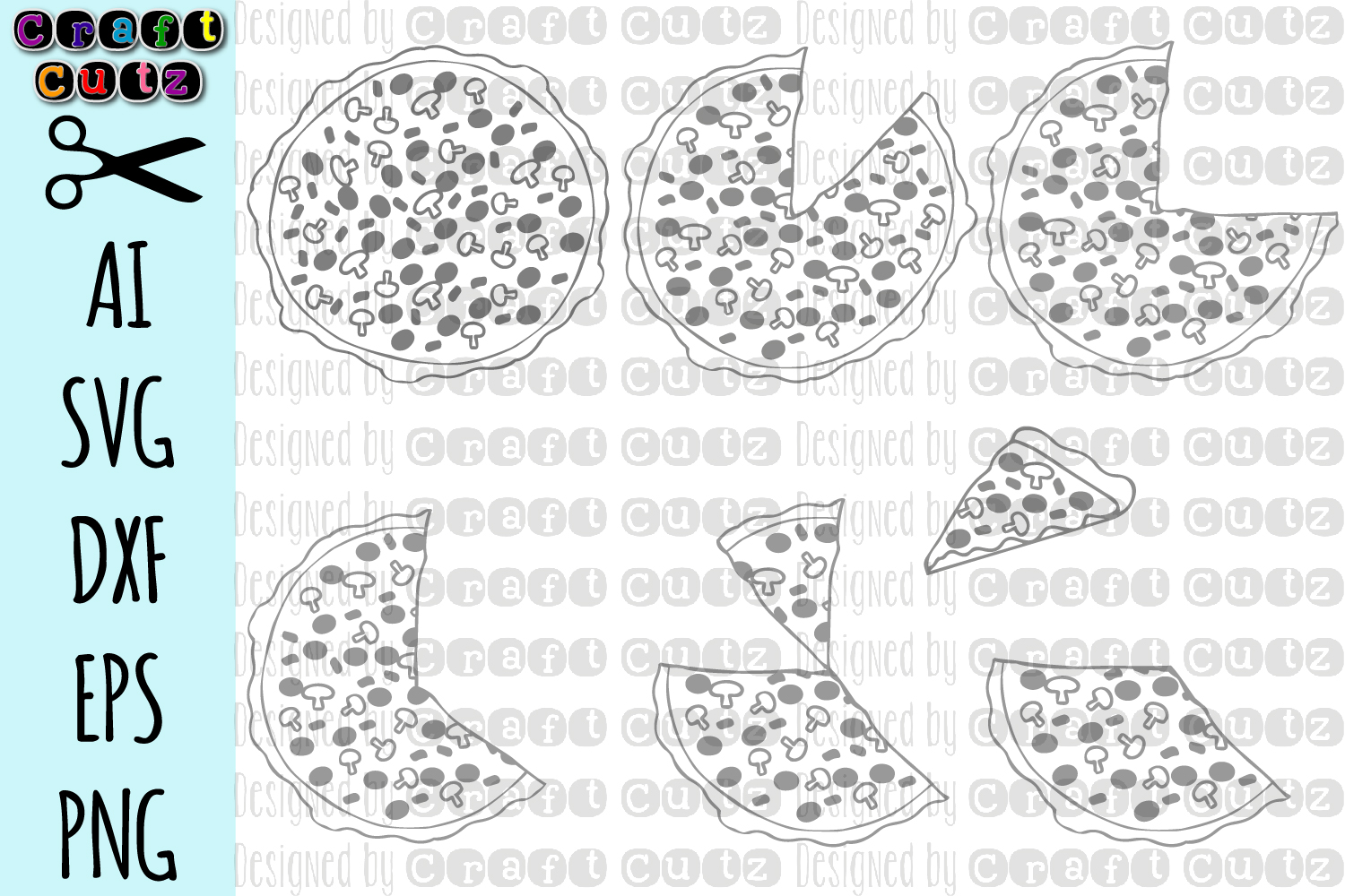 Pizza Slice SVG Bundle, Matching Family Cut Files