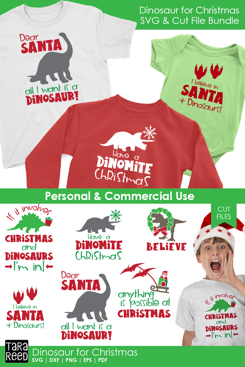 Download Dinosaur for Christmas - Christmas SVG & Cut Files for Craft