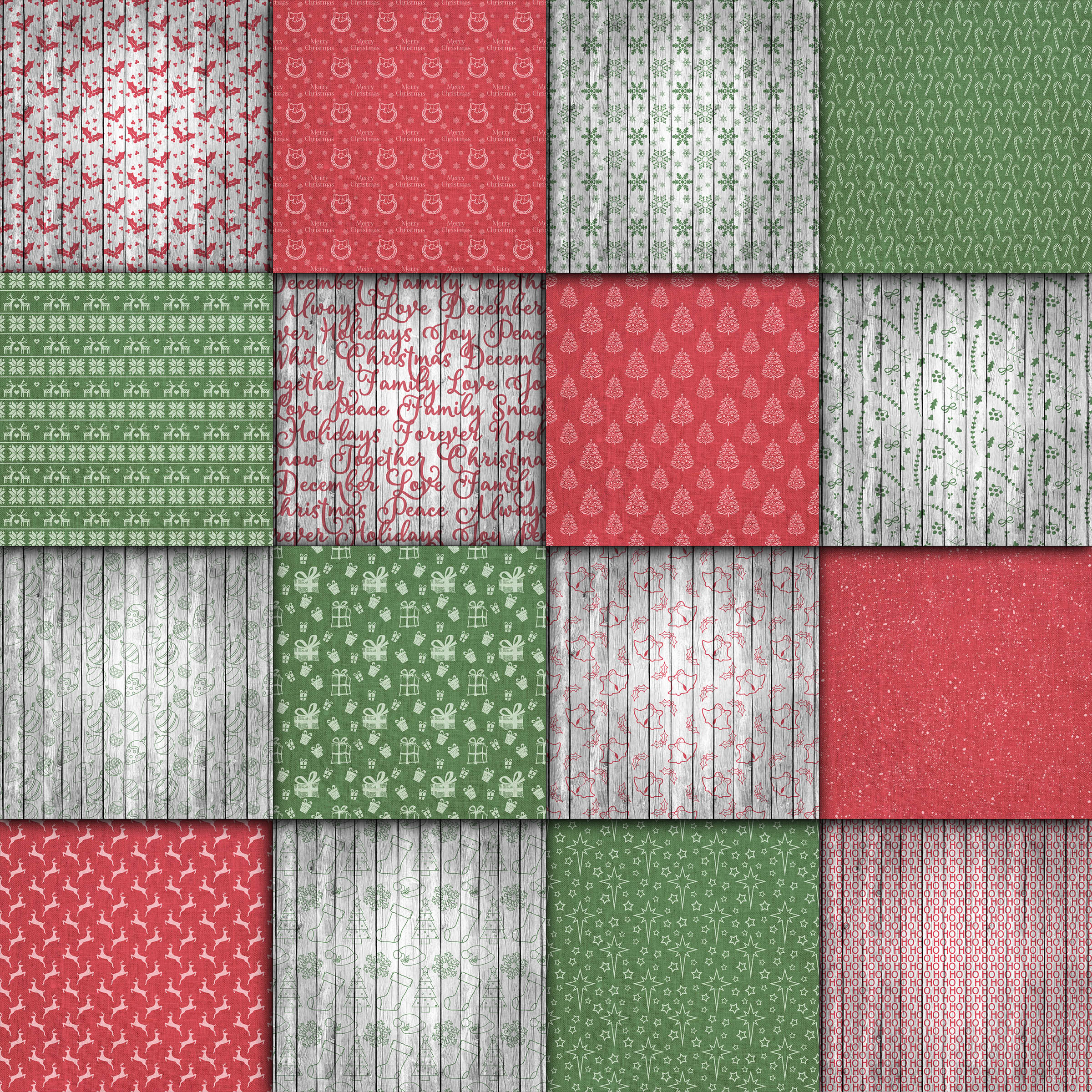 Rustic Christmas Digital Paper