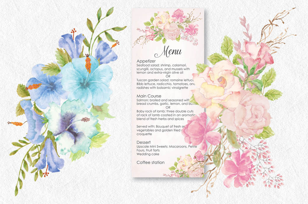 Watercolor Floral Sprays I Set Of 8 116271 Illustrations Design 