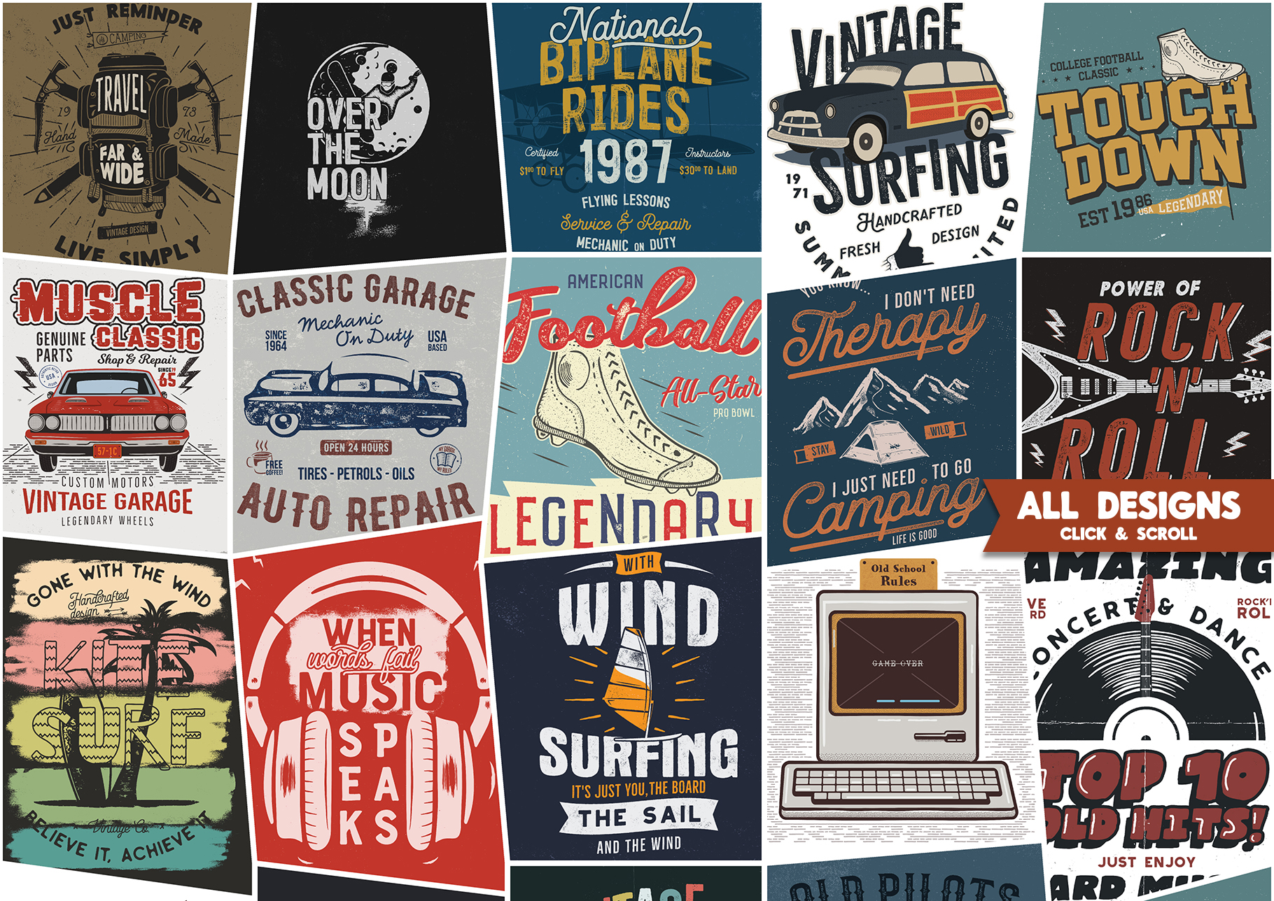 Download Vintage T-Shirt Bundle Retro SVG Designs Collection. Part ...