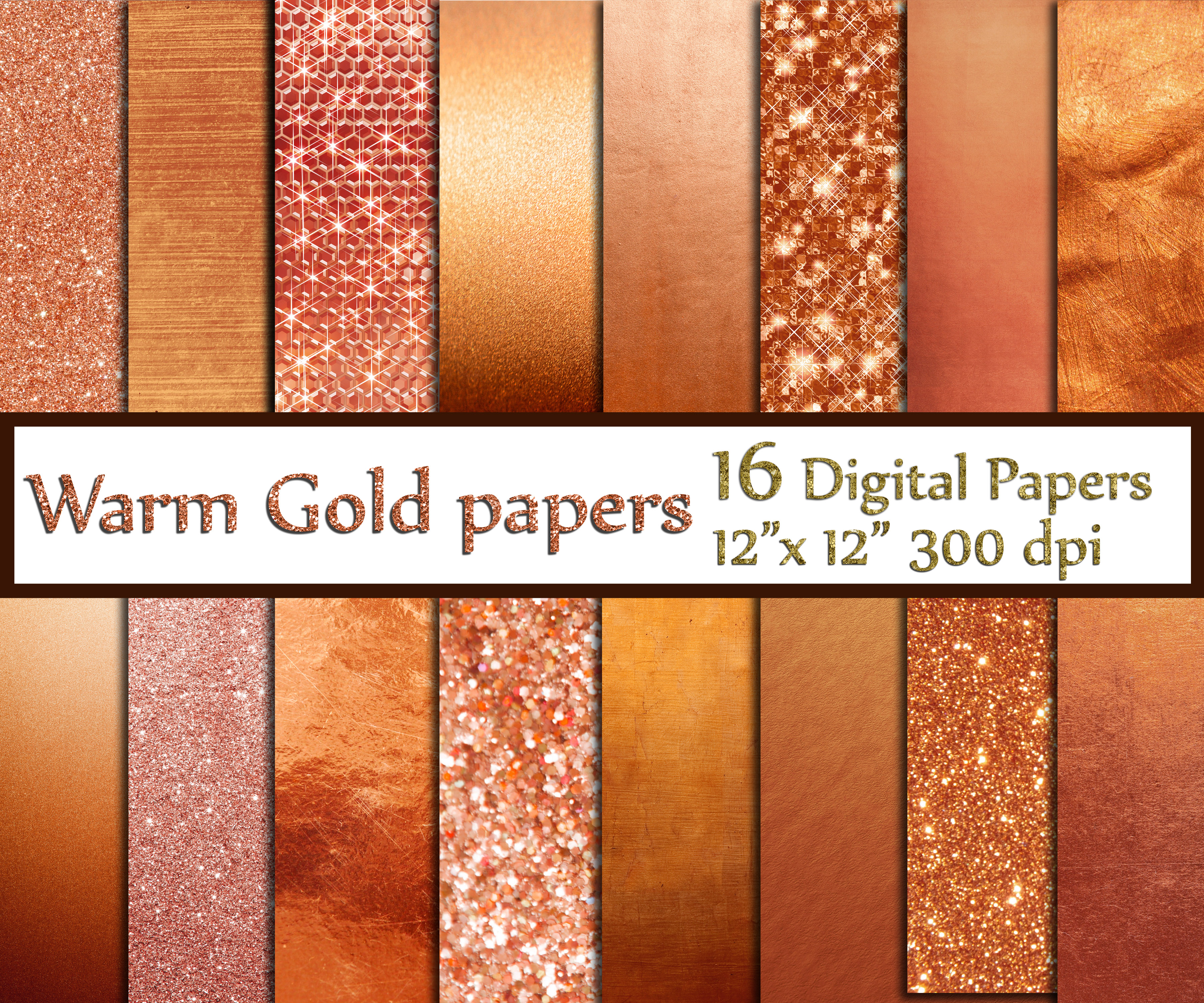 Rose Gold foil Glitter papers